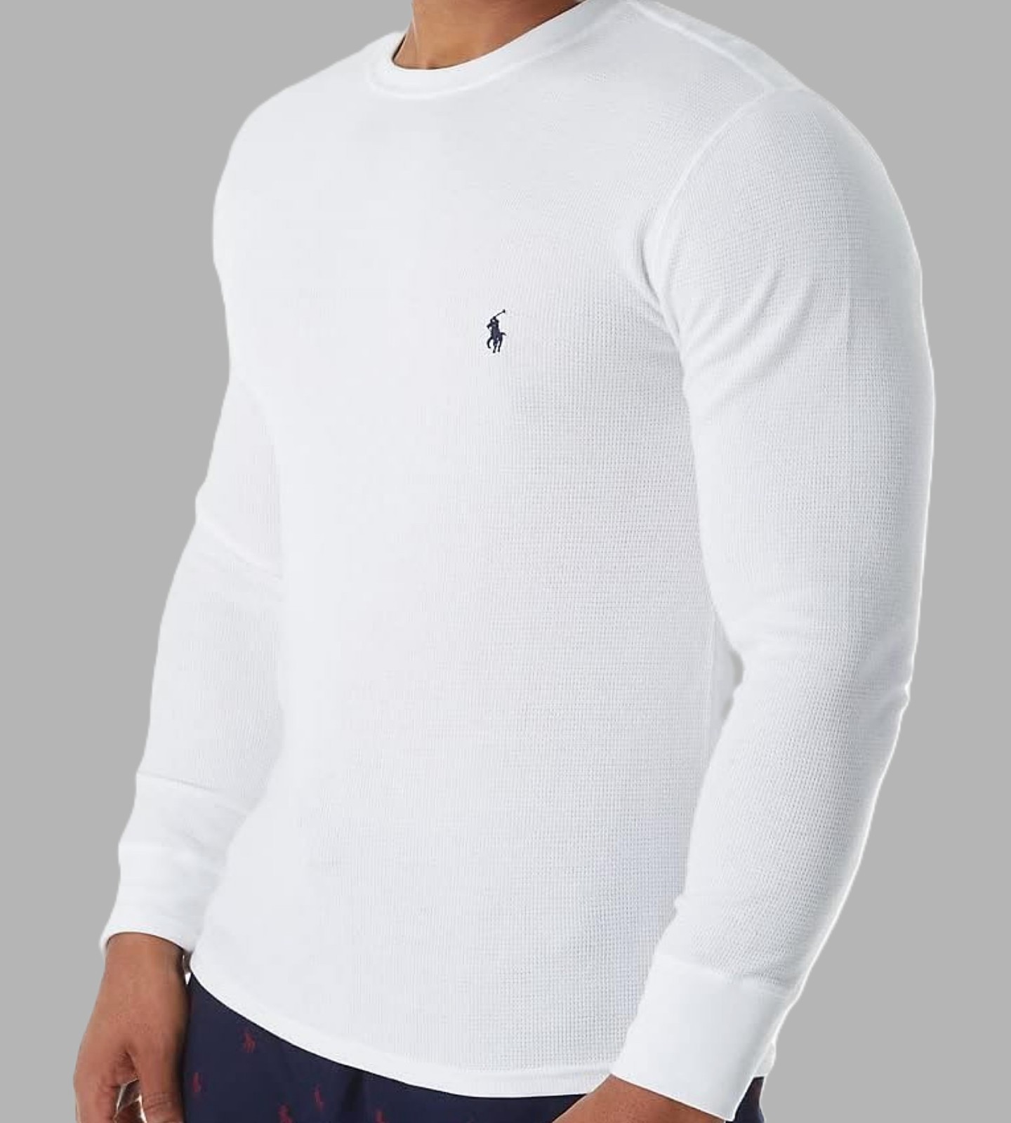 NWT – POLO RALPH LAUREN Mens Waffle Knit Thermal Long Sleeve Shirt WHITE – S-XXL