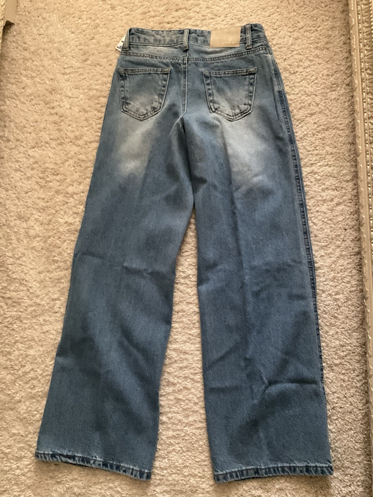 Witty Fox Women’s Wide-Leg Jeans Blue Denim 5-Pocket Zip/Button Size 0/24