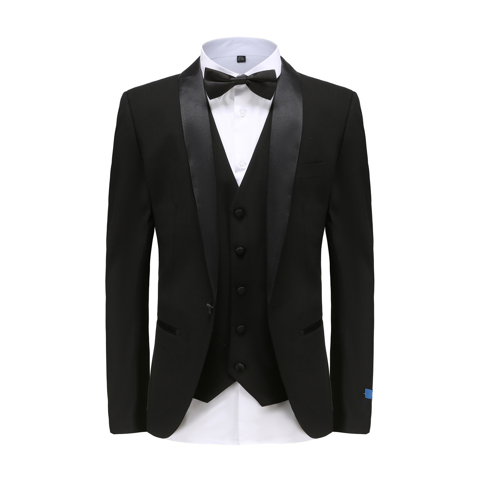 Braveman Men’s 3 Pc Slim Fit Tuxedo Set TX300 in Black