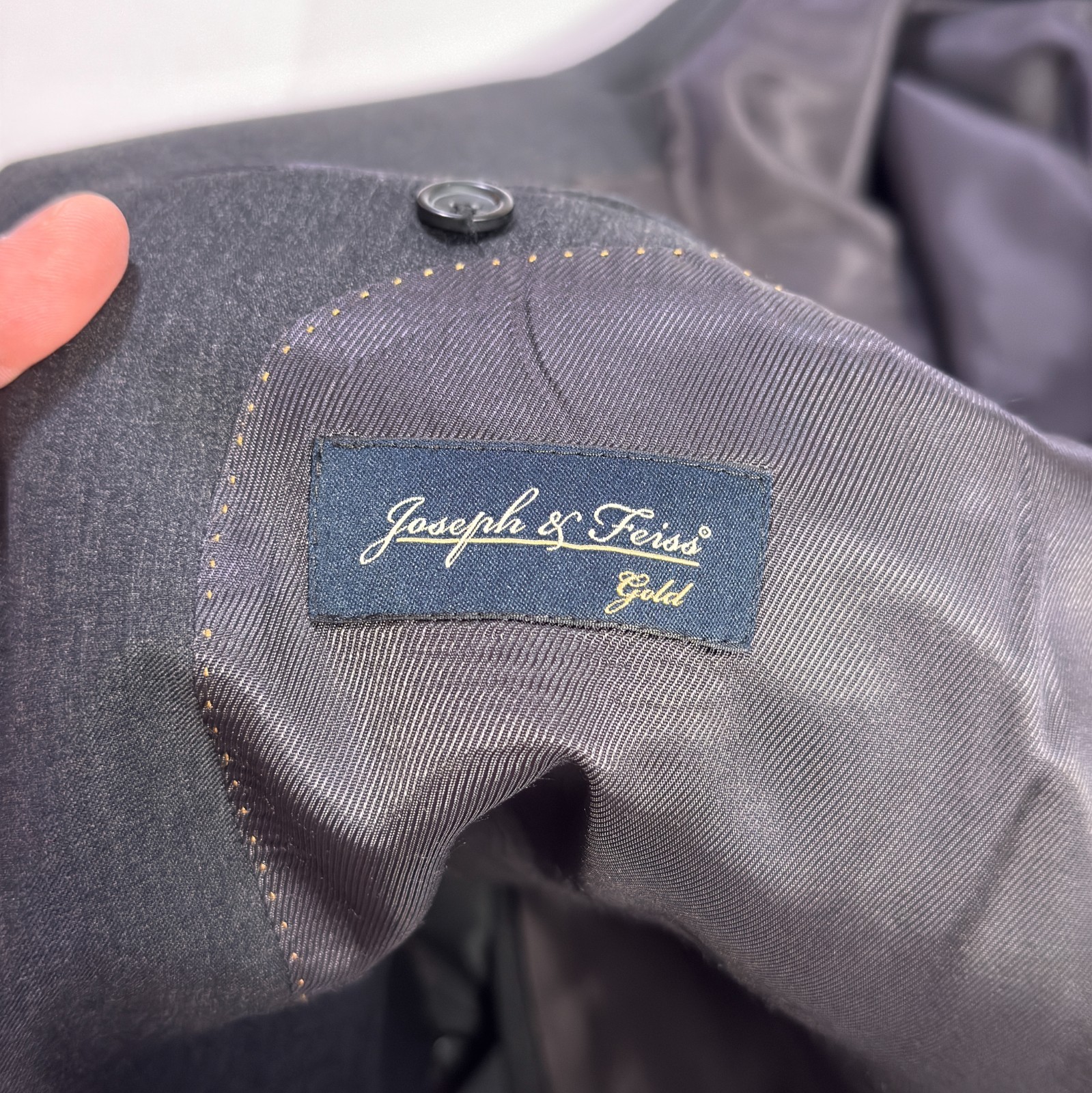 Joseph Feiss Blazer Mens 50R Gray 2 Button Sport Coat 100% Wool Single Vented