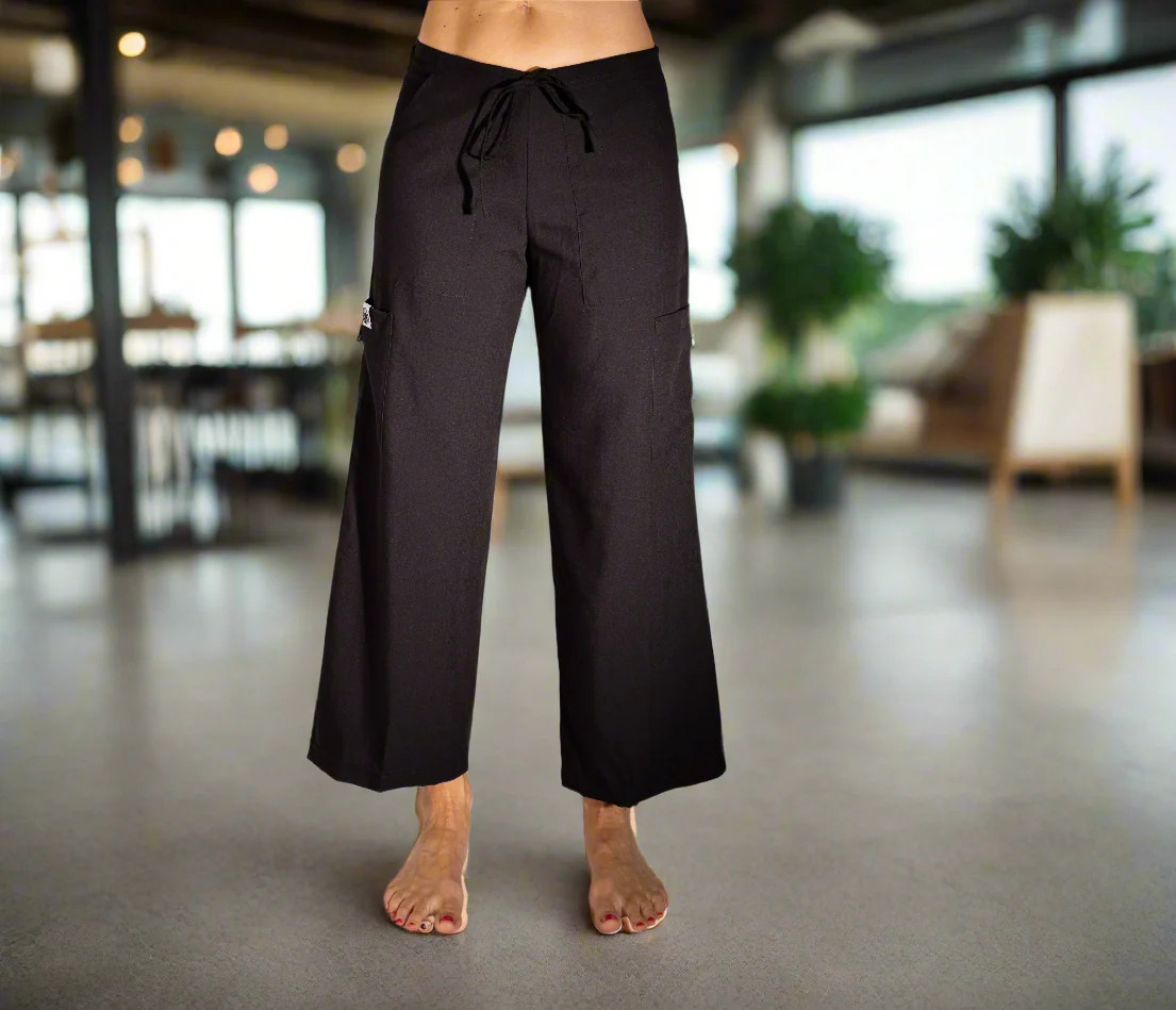 Eco-friendly Tencel climbing hiking be present Freedom cargo yoga pant BLACK