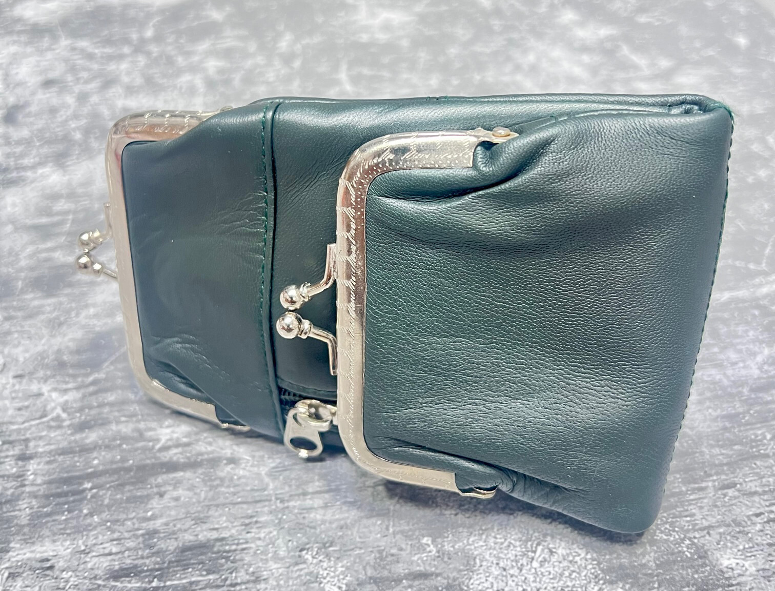 Dark Green Leather Purse Cigarette Pack Holder Pouch Case With Coin Purse