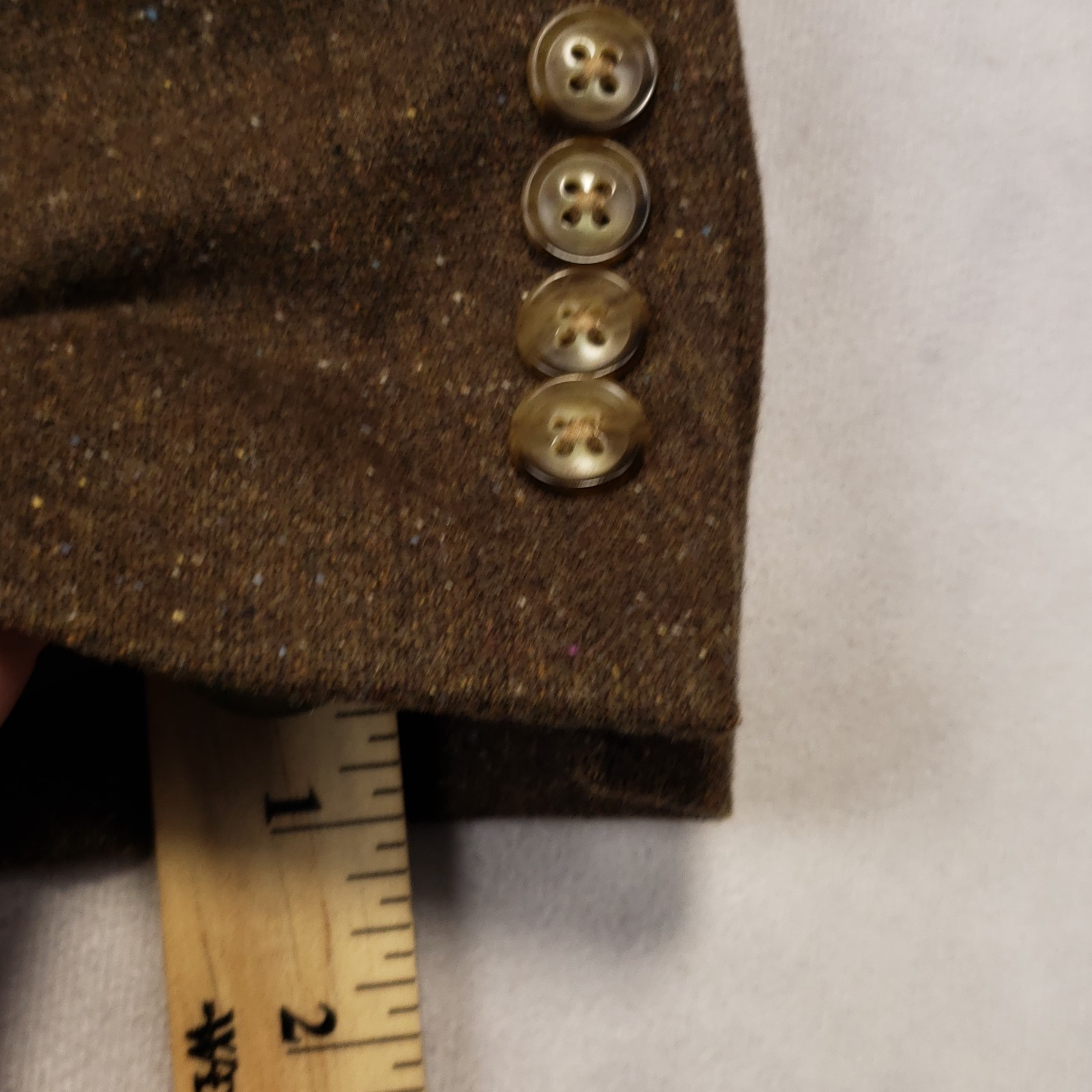 Kroon Sport Coat Mens 40R Wool Cotton Blend Brown Speckled 2 Btn Single Vented