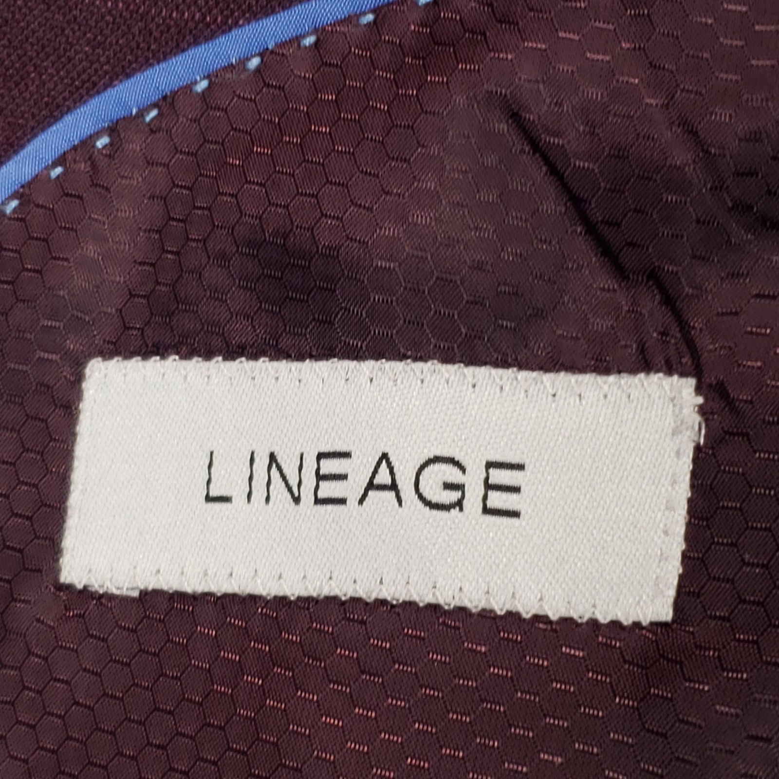 Lineage Sport Coat Men’s 46R Burgundy Two Button Double Vented Stretch Blazer