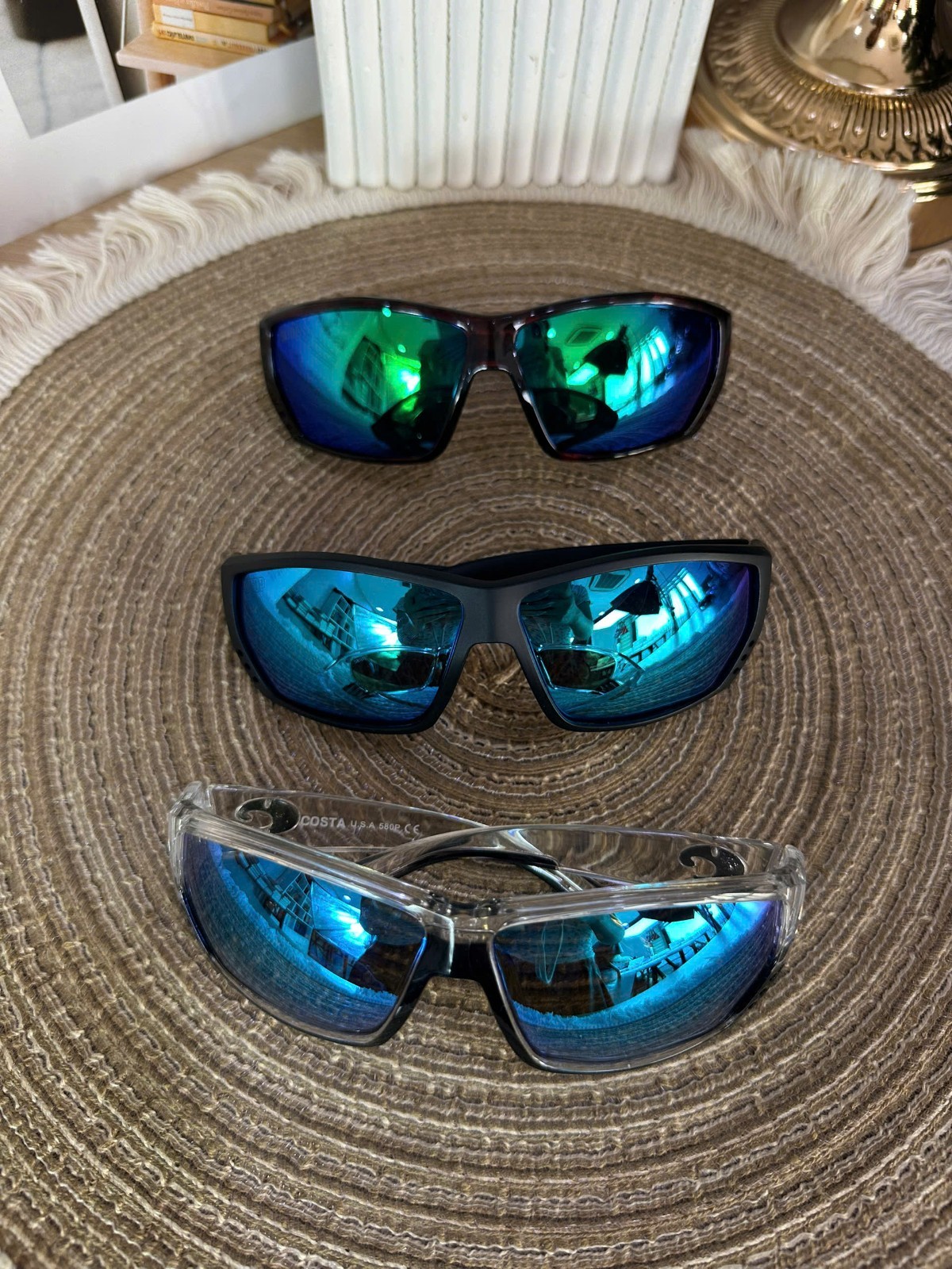 COSTA Del Mar Tuna Alley Sunglasses – Polarized 580P Lenses – Black / Blue NEW