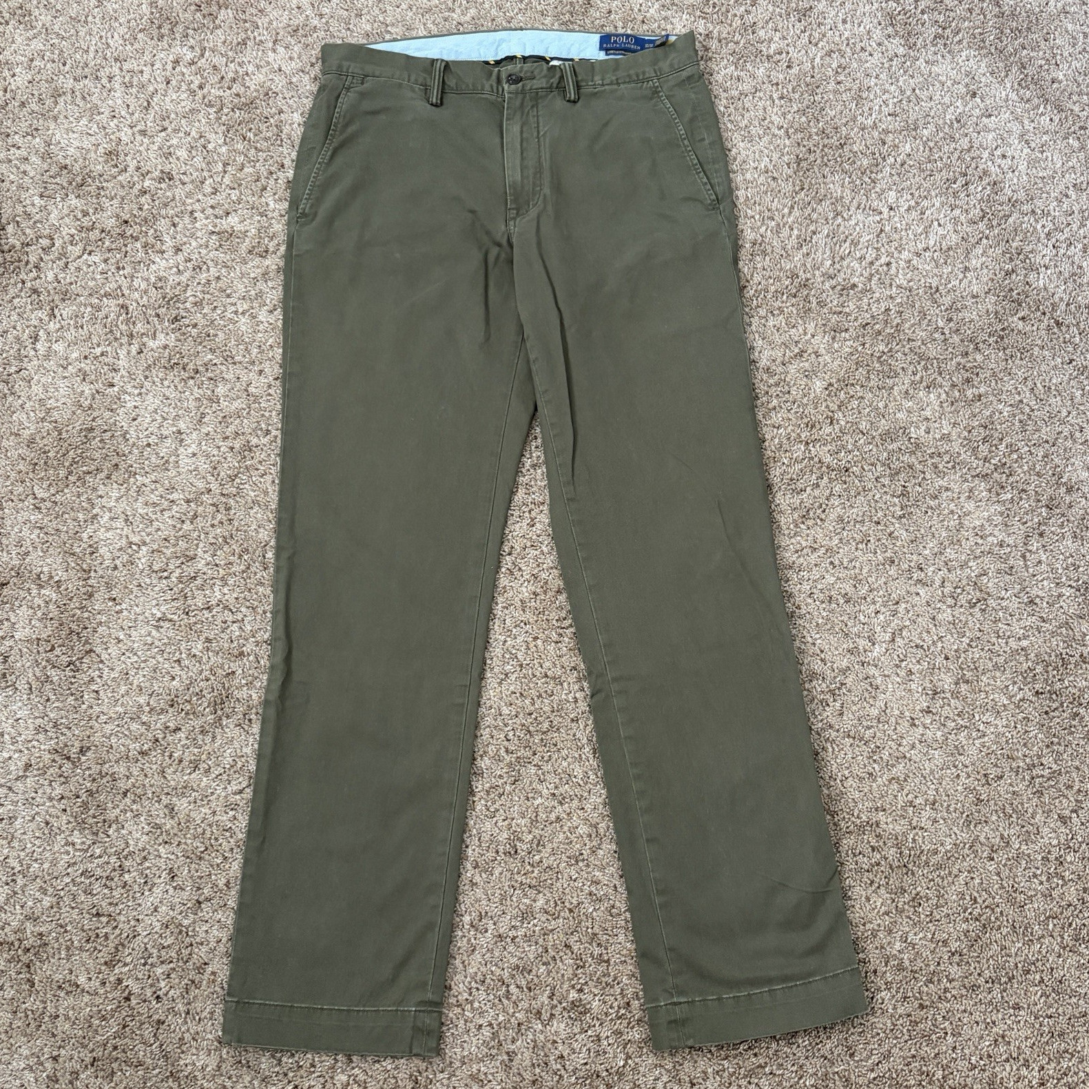 Polo Ralph Lauren The Polo Chino Green Stretch Twill Straight Pants 32W