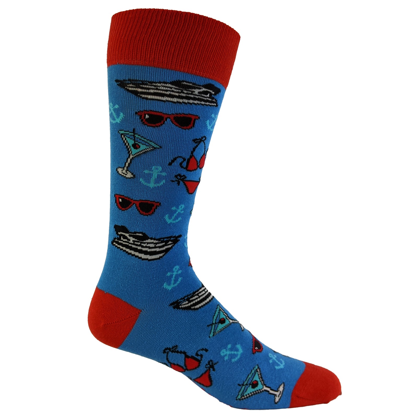 Men’s Boats and Hoes Socks Funny Movie Quote Martini Sunglasses Graphic Humor