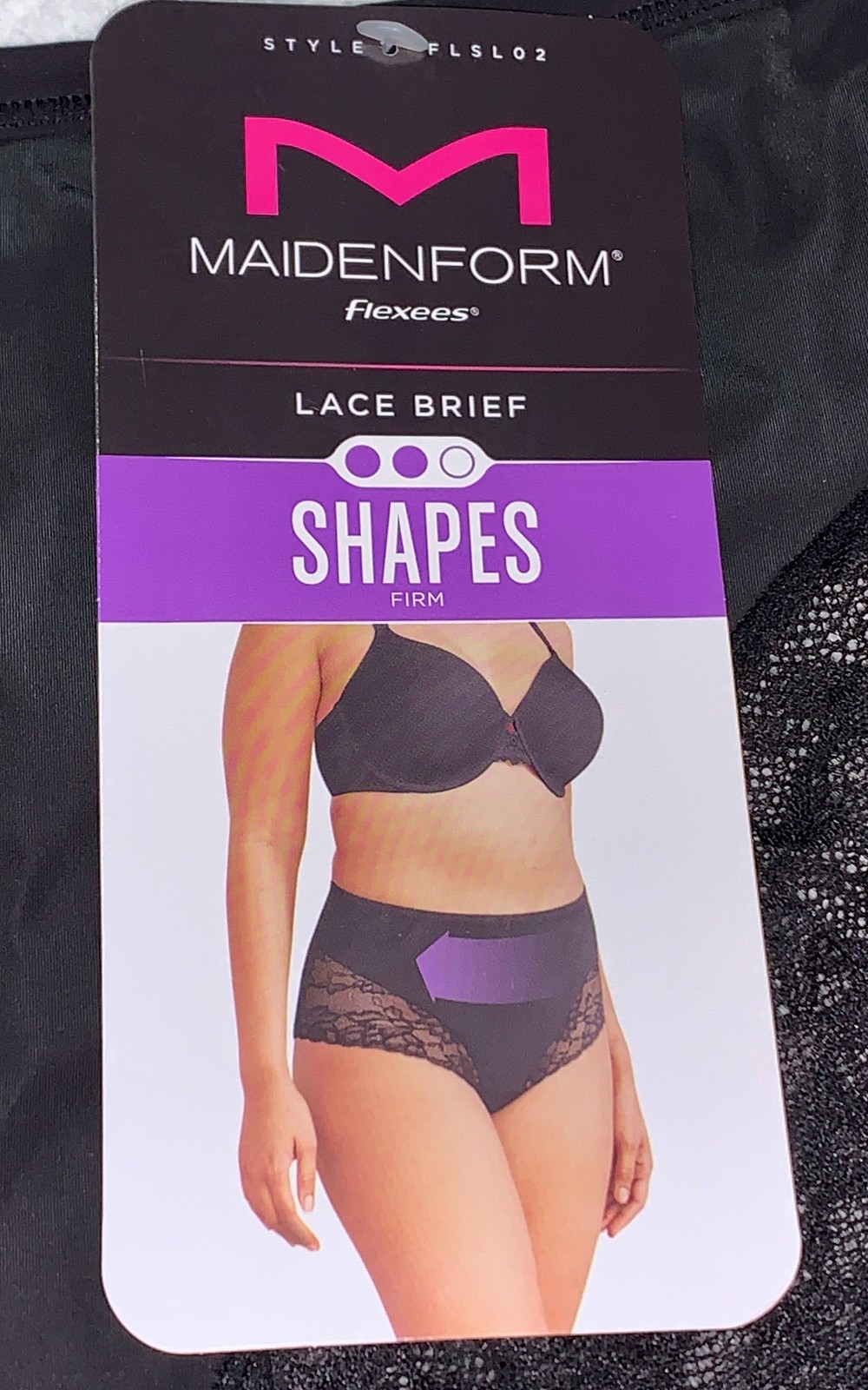 MAIDENFORM Flexees Shapes Black Firm Control Lace Brief Panty S M L XL 2XL 3XL