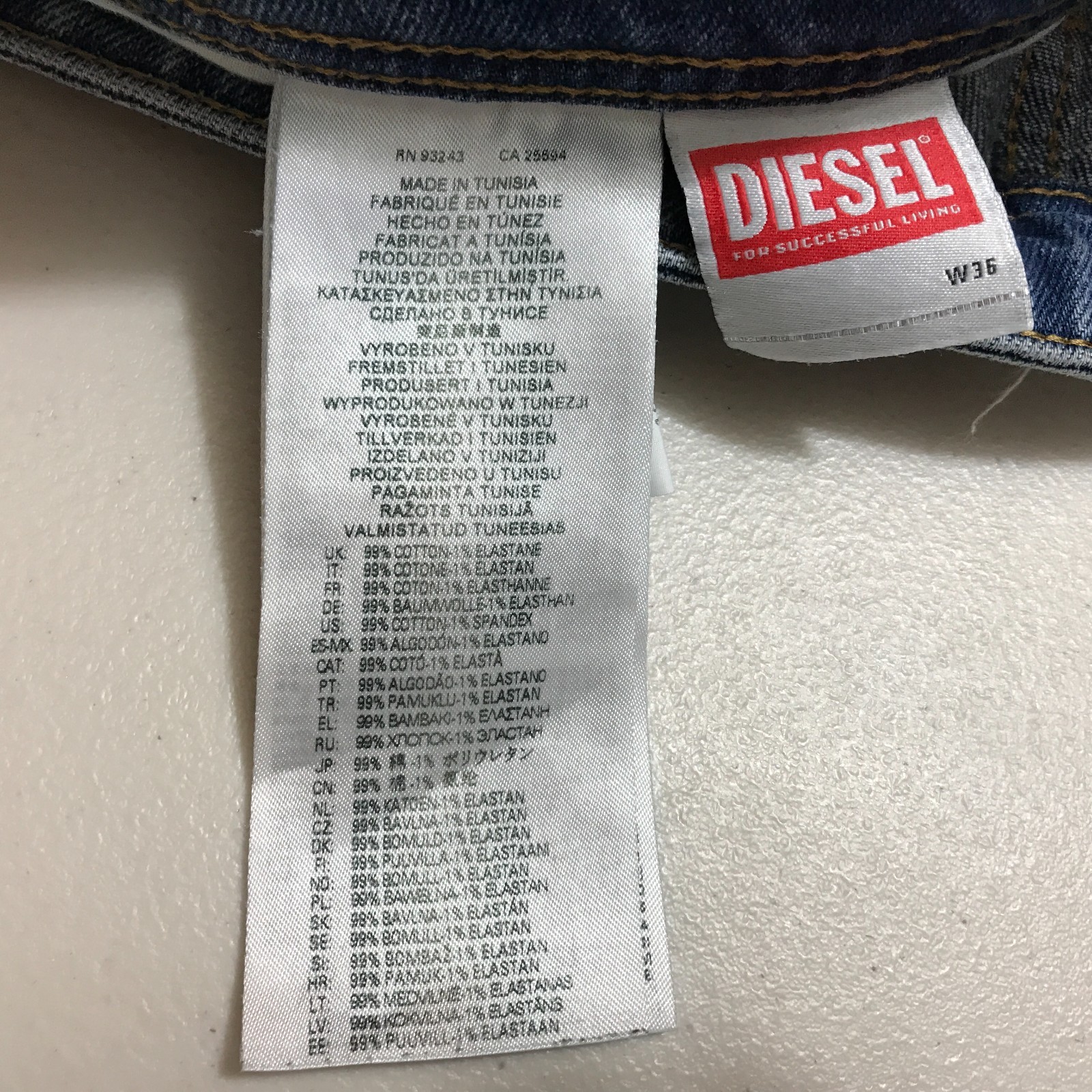 DIESEL Men’s Larkee-X Straight Denim Jeans Button-Fly Size 36 X 32