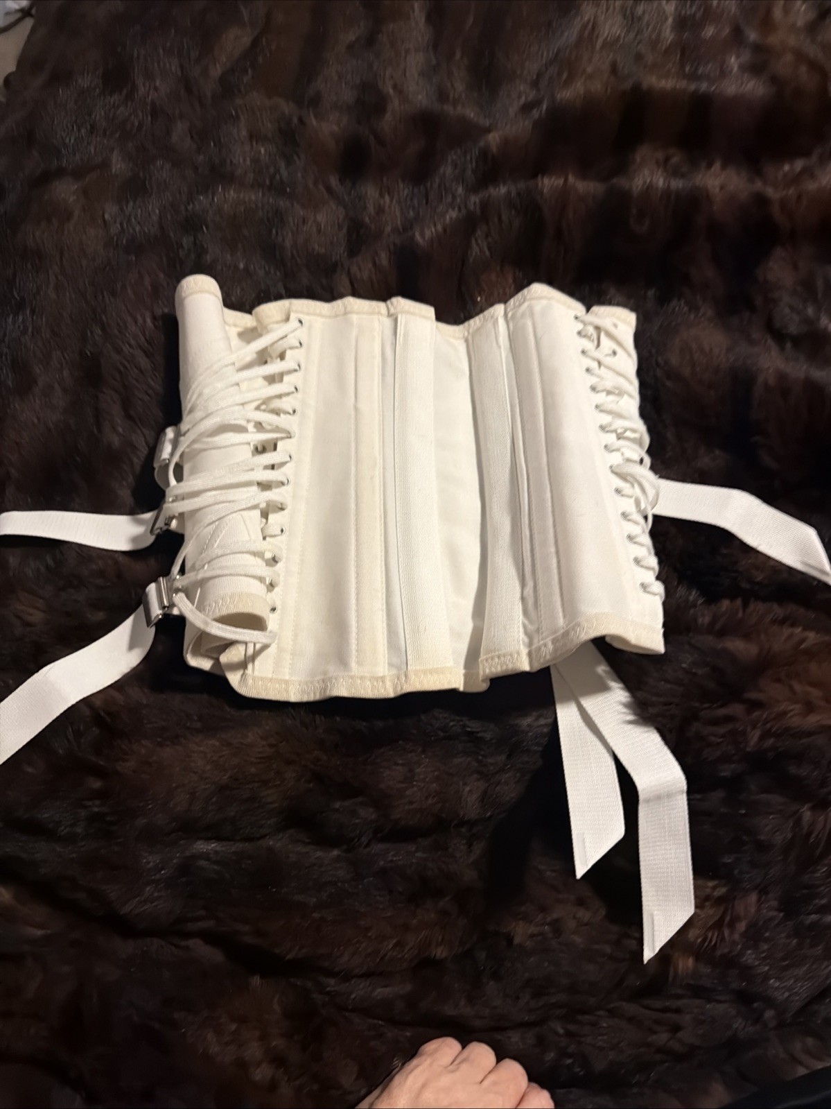 Camp Vintage Fan Lace-Up Adjustable Corset Girdle Waist Cincher with Boning M