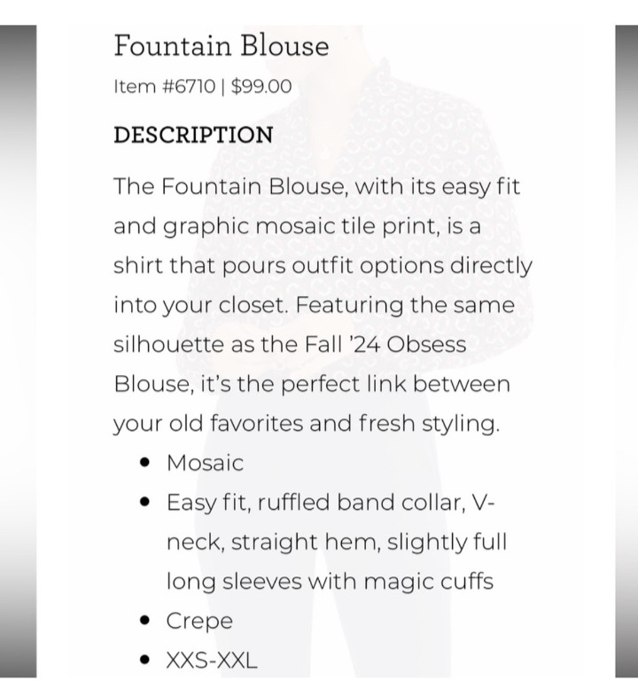 Cabi New NWT Fountain Blouse #6710 geo print Size XXS – XXL Was $99