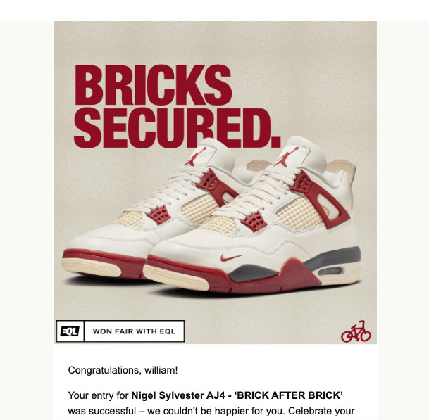 Jordan Air Jordan 4 Nigel Sylvester Brick After Brick Sail IQ8055-100 Size 13