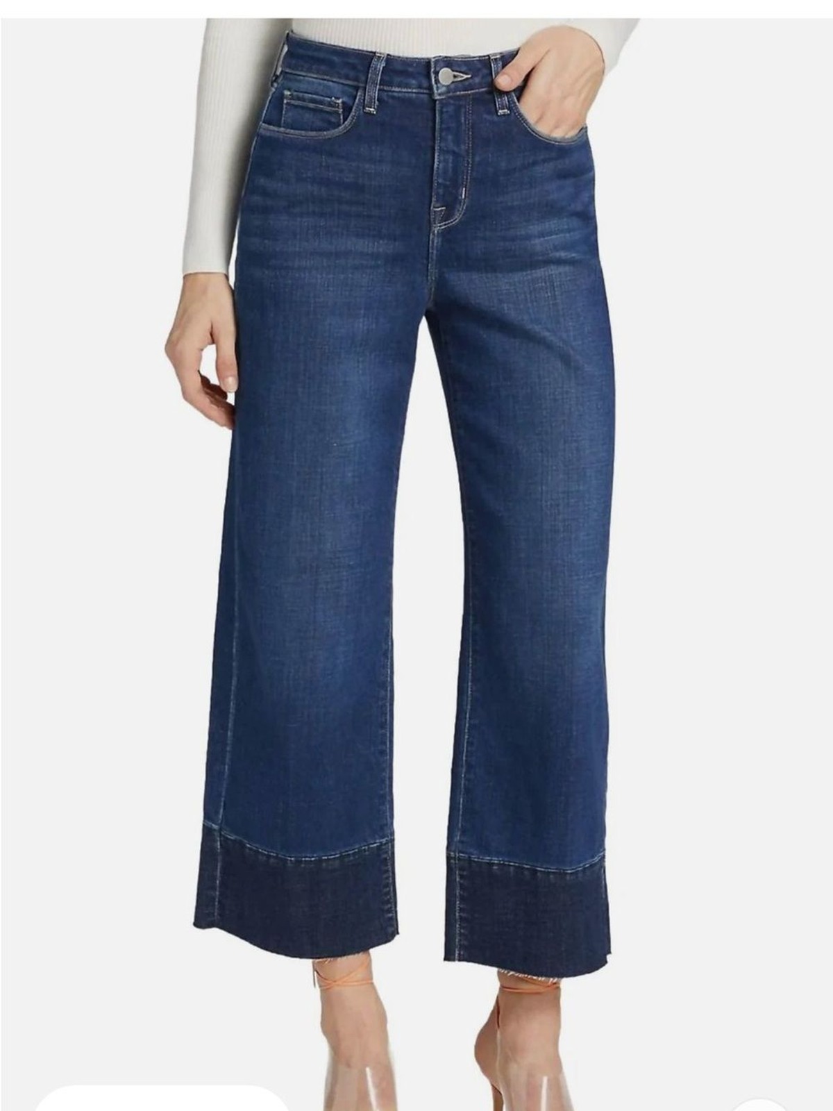 L’Agence Whitney High Rise Wide Leg Jean Sz 28 Caraway Patchwork Hem