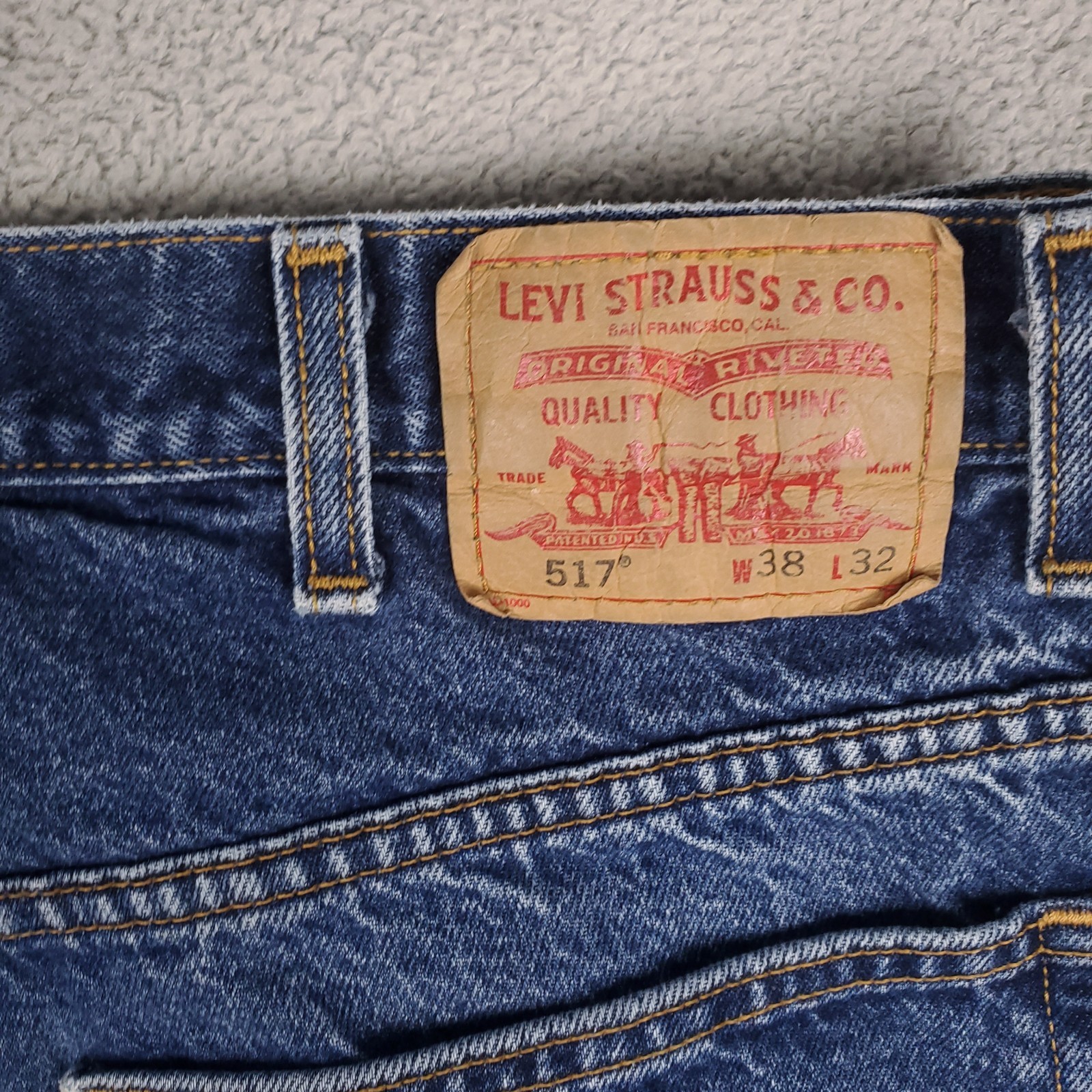 Vintage Levis 517 Men’s 38×32 (Measures 34×32) Bootcut Faded Whiskers Y2K 2003