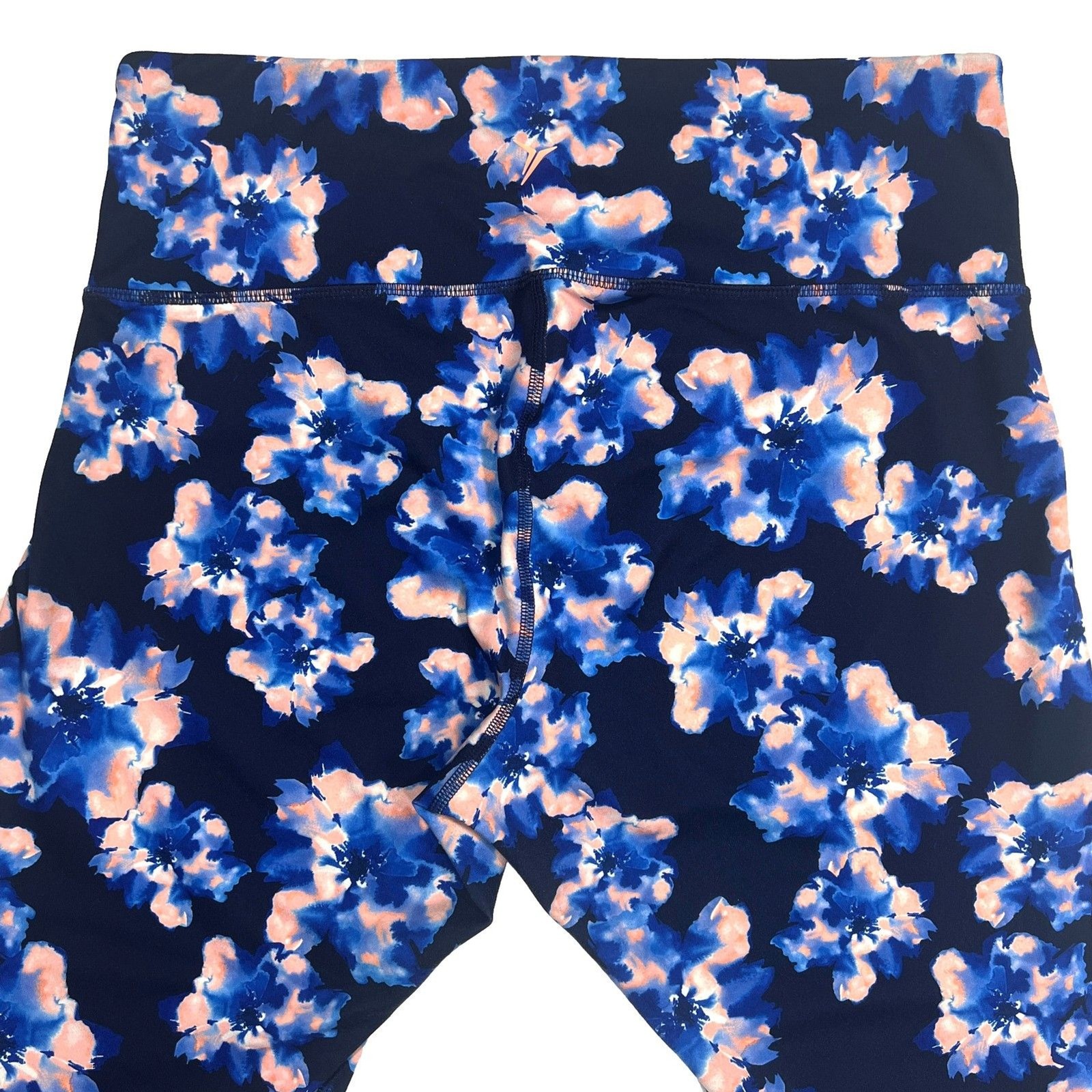 Old Navy Active Workout Leggings Blue Floral Pattern Women’s Size XL