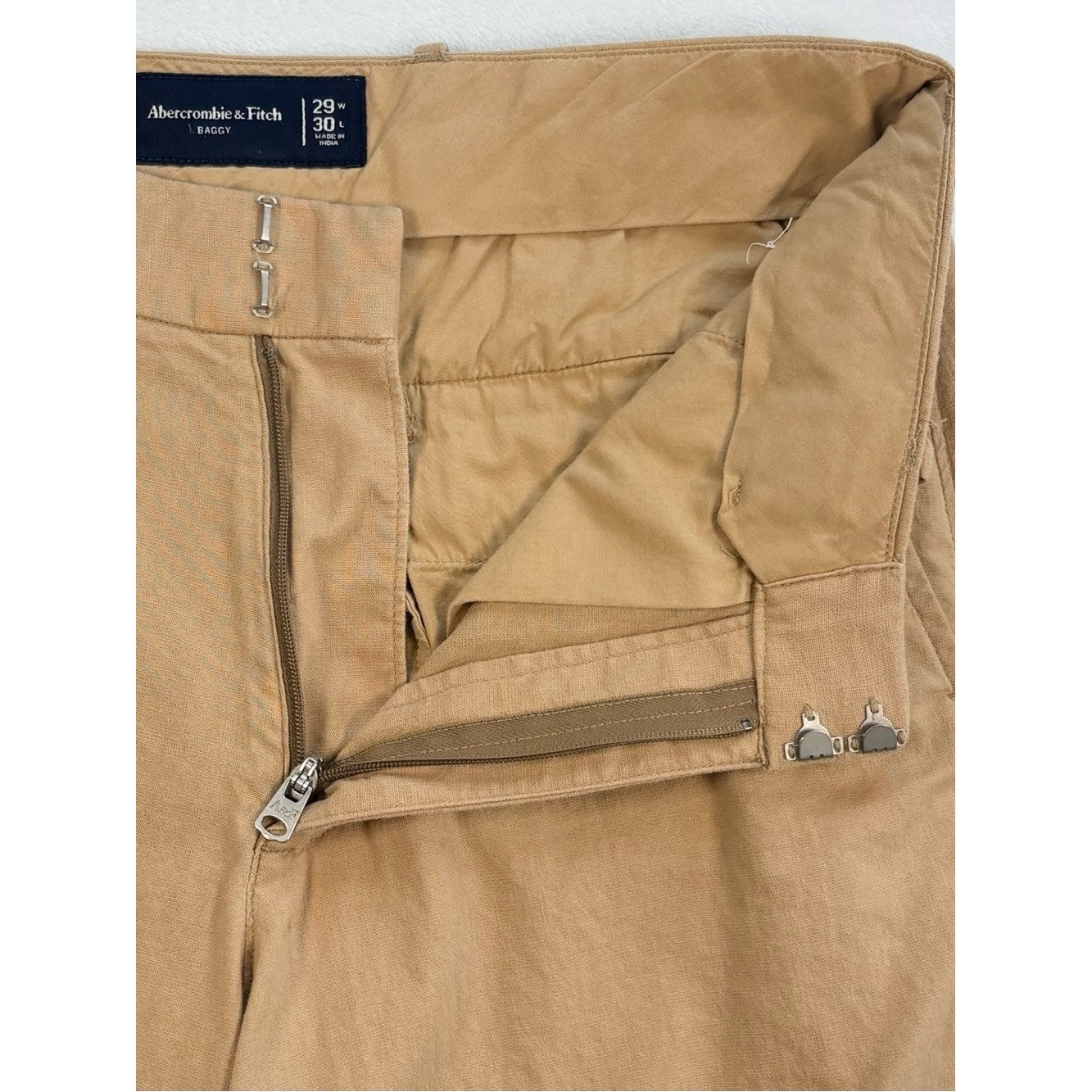 ABERCROMBIE & FITCH Baggy Chino Pants Tan Beige Relaxed Men’s 29×30