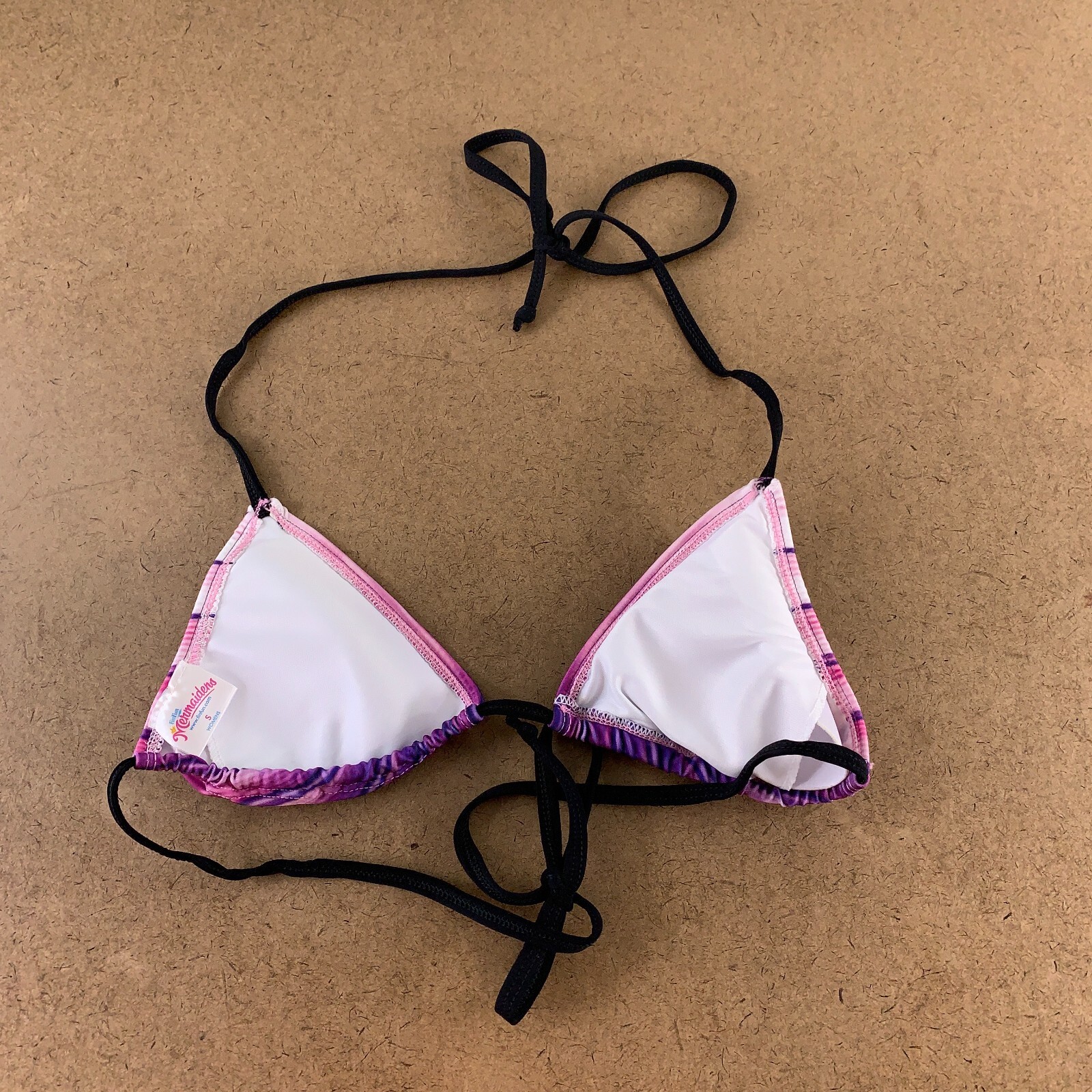 FinFun Mermaidens Women’s Size Small Asian Magenta Fluke Triangle Bikini Top New