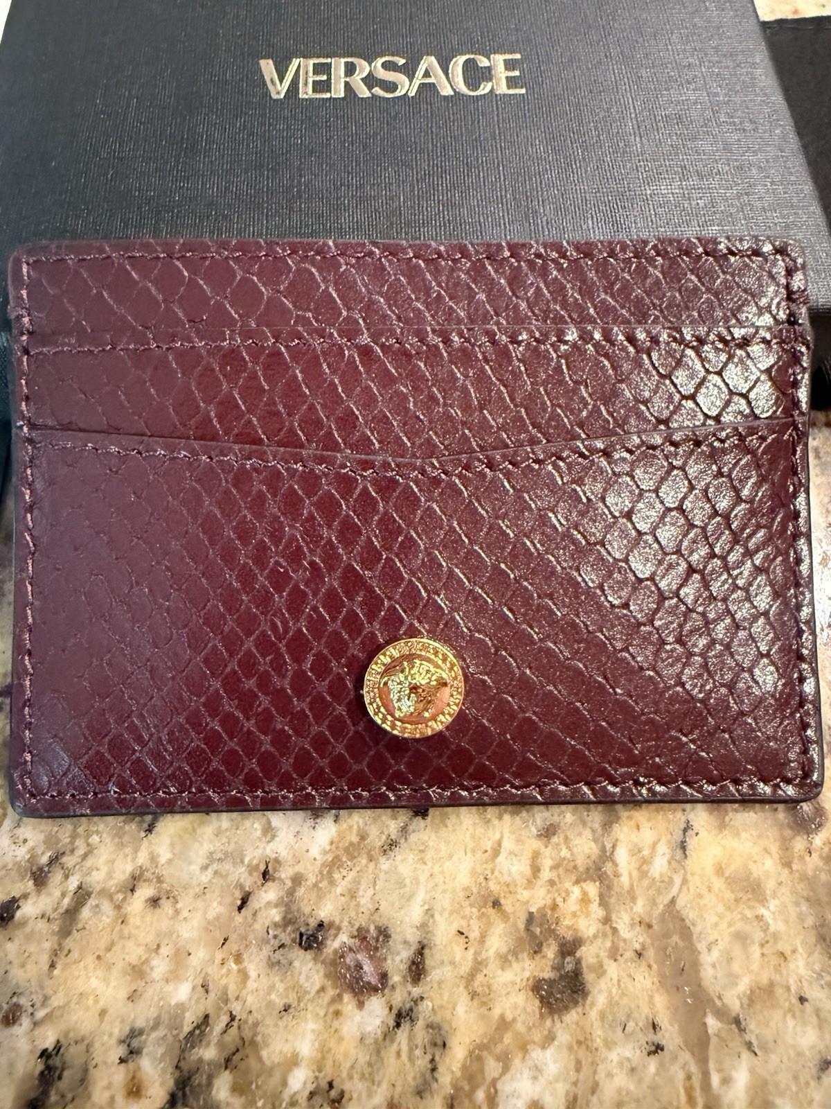 Versace Burgandy Card Holder
