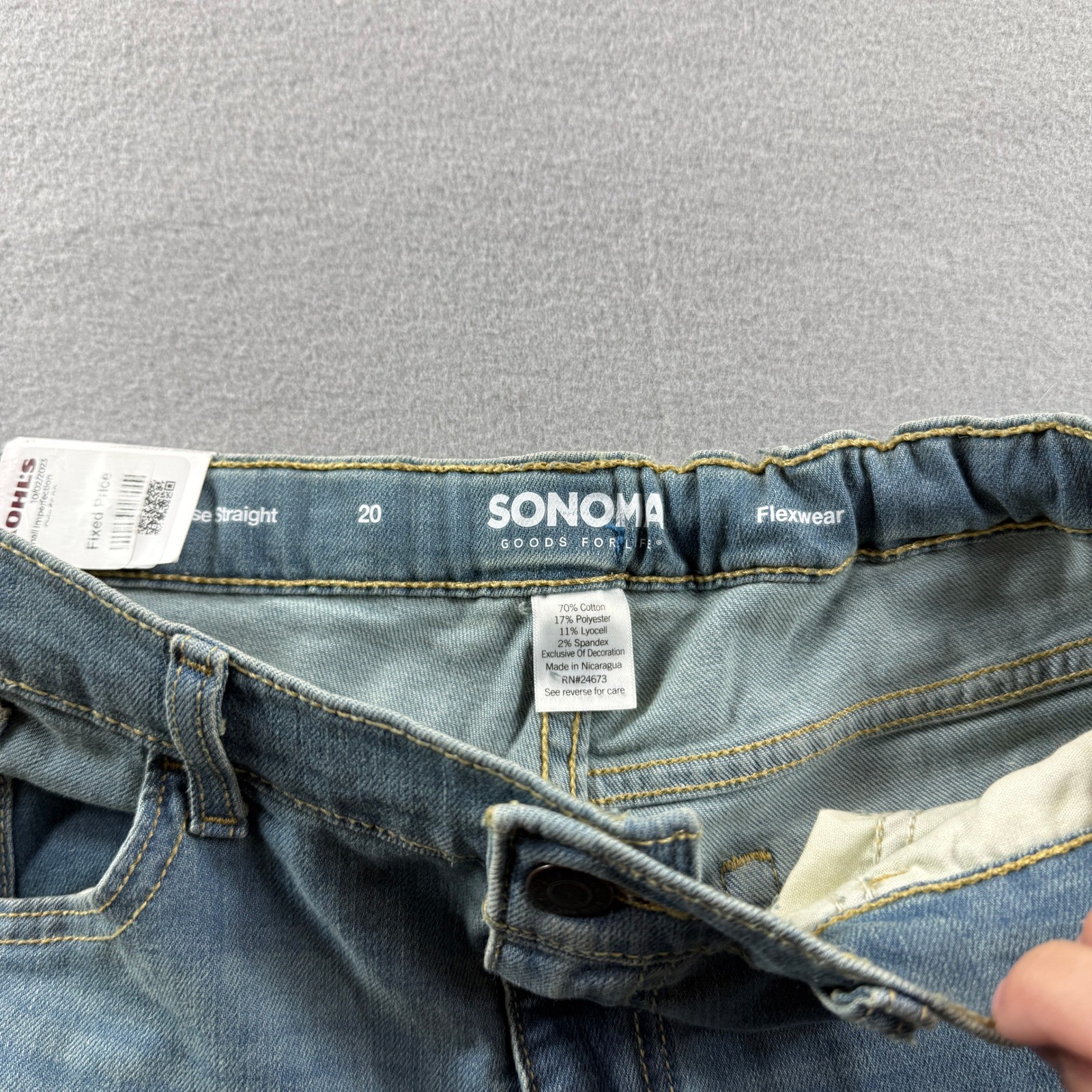 Sonoma Loose Straight Women Size 20 Blue Flexwear Denim Jeans
