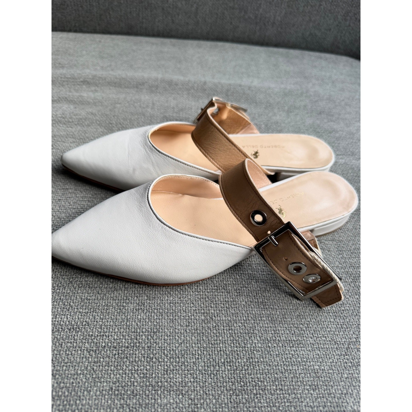 Roberto Della Croce Mules Clogs Flat Cream White Women’s 36 US 5.5