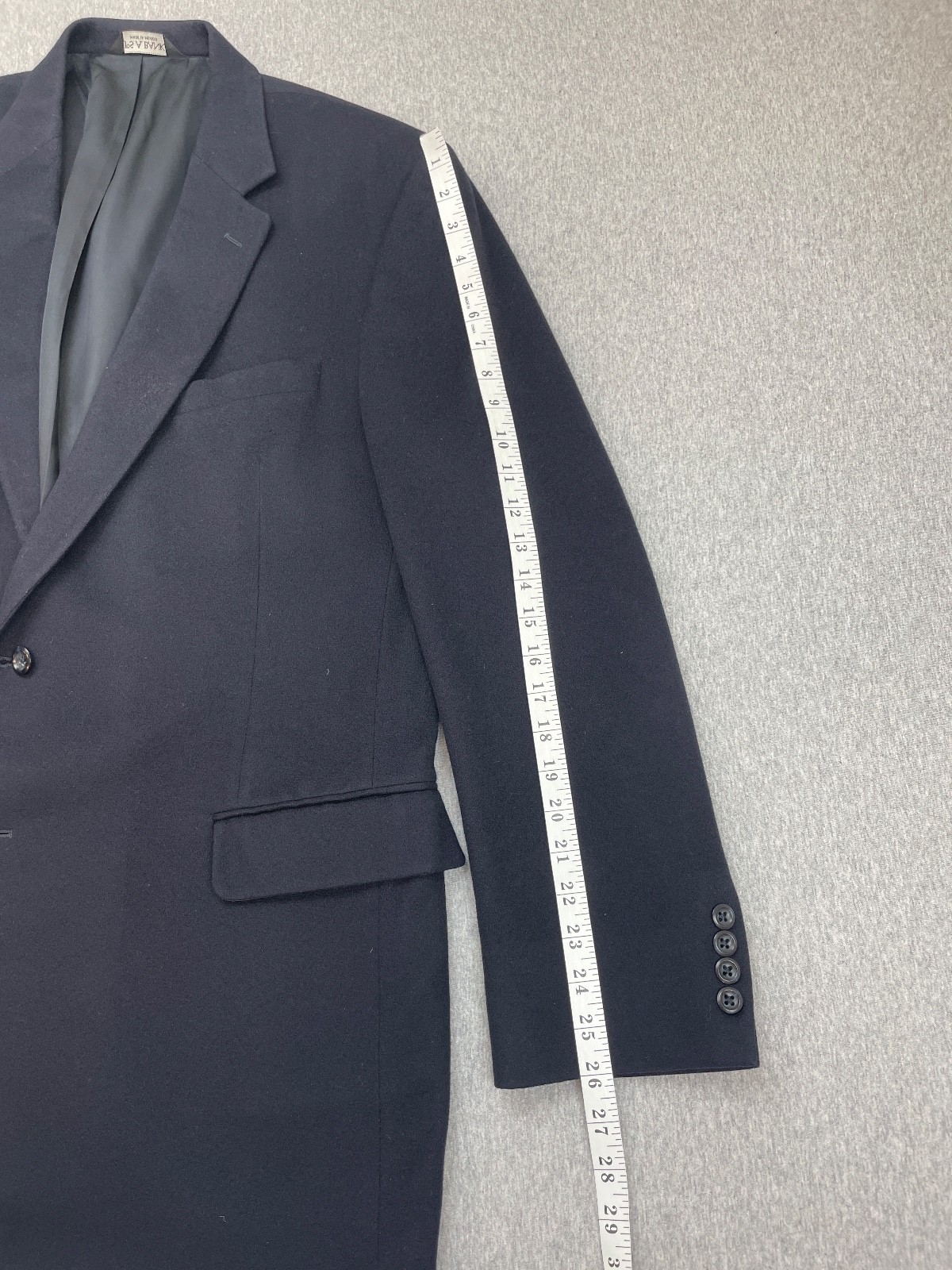 Jos A Bank Blazer Mens 46L Navy Blue 100% Cashmere Single Vented 2 Button Jacket