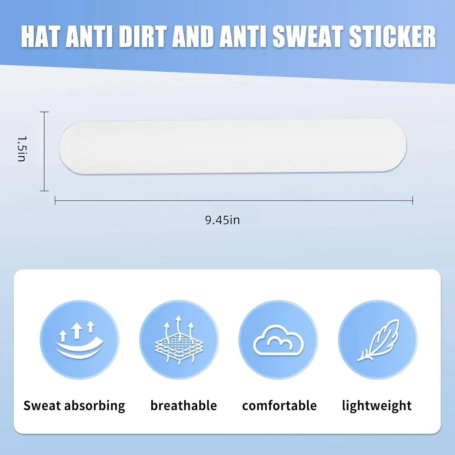 Hat Sweat Liner 100 Pack Hat Liners Sweat Protection Self Adhesive Hat Disposabl