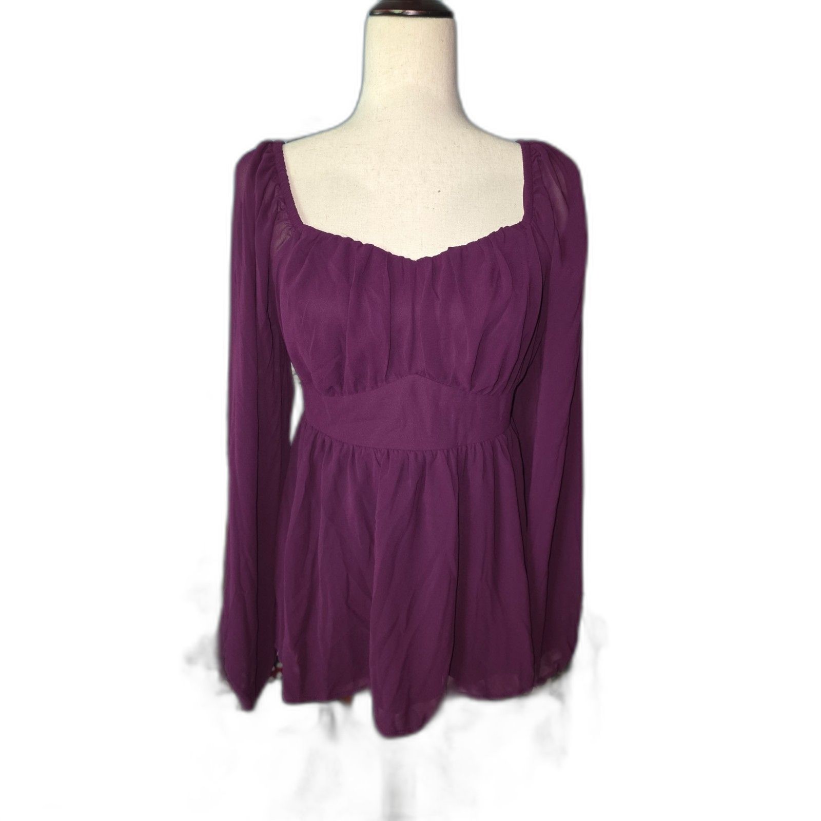 Peplum Chiffon Long Sleeve Top Torrid Sz 00