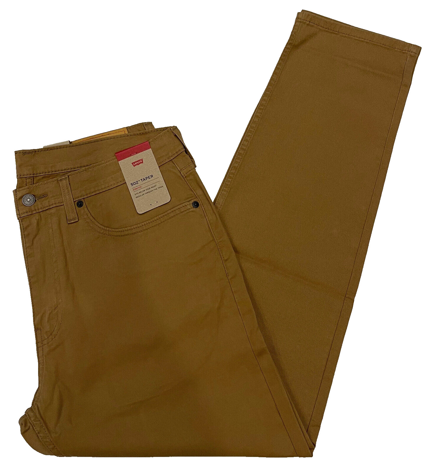 Mens Levis 502 Regular Taper Stretch Twill Jeans 36X30 Caraway (Brown) #0100