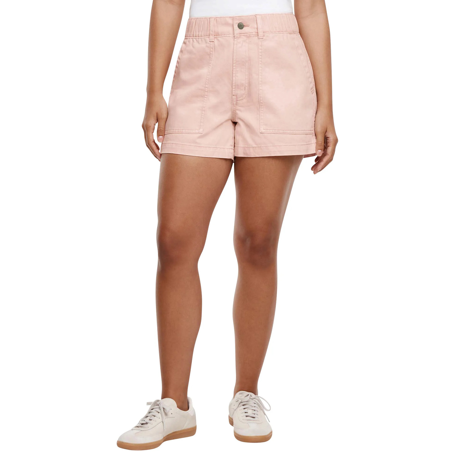 Gap Women’s Twill Short Button Zip Fly Elastic Back Waistband Patch Pockets