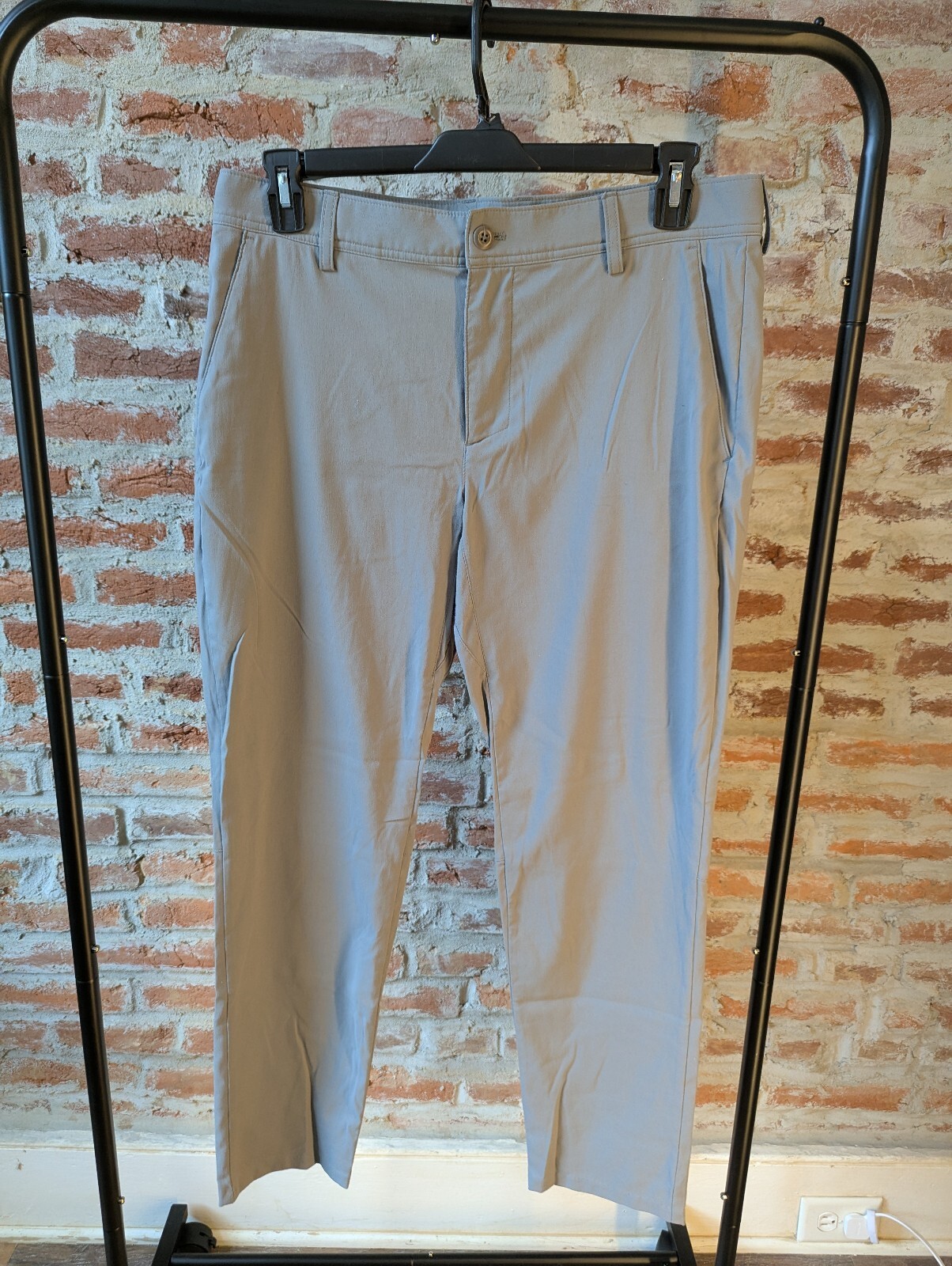 L.L.Bean Men’s Performance Pants 35×32 Gray Stretch Nylon Spandex