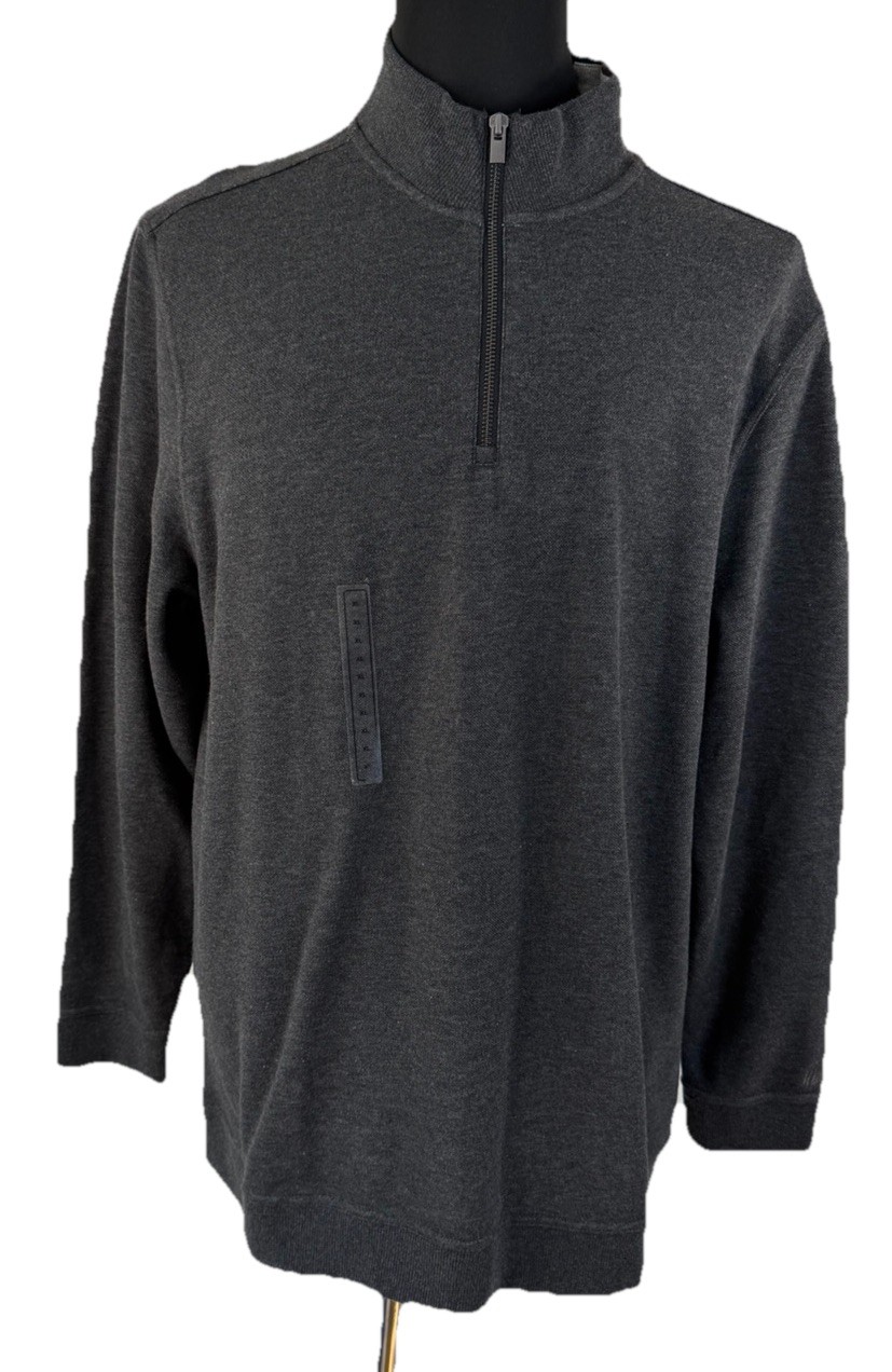 Walter Hagen 11 Majors 1/4 Zip Mens XL Black Pique Fleece Midweight Pullover NEW