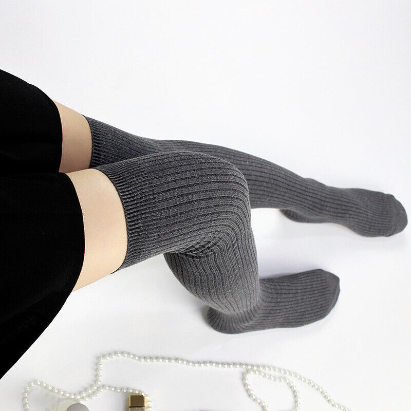 Girls Ladies Women Thigh High Over the Knee Socks Extra Long Cotton Stockings US