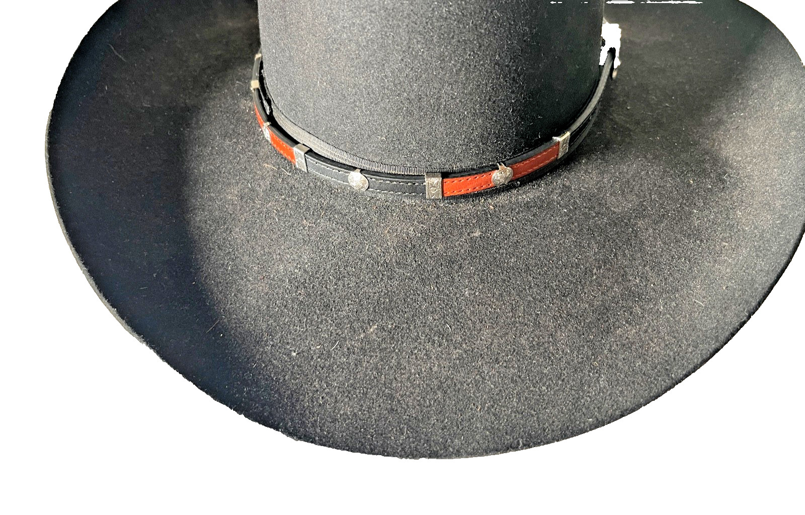 Western Unisex Hatband 27.5 x 3/8 in Leather Concho Belted Cowboy Rodeo Horse BB