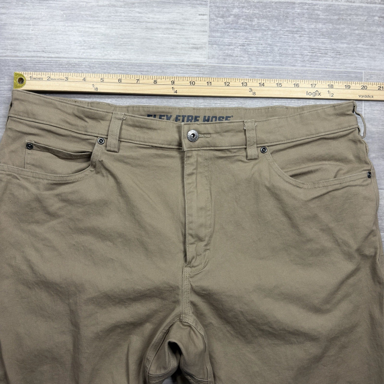 Duluth Trading Company Flex Firehose Khaki Work Pants Slim Fit Men’s 40 X 30