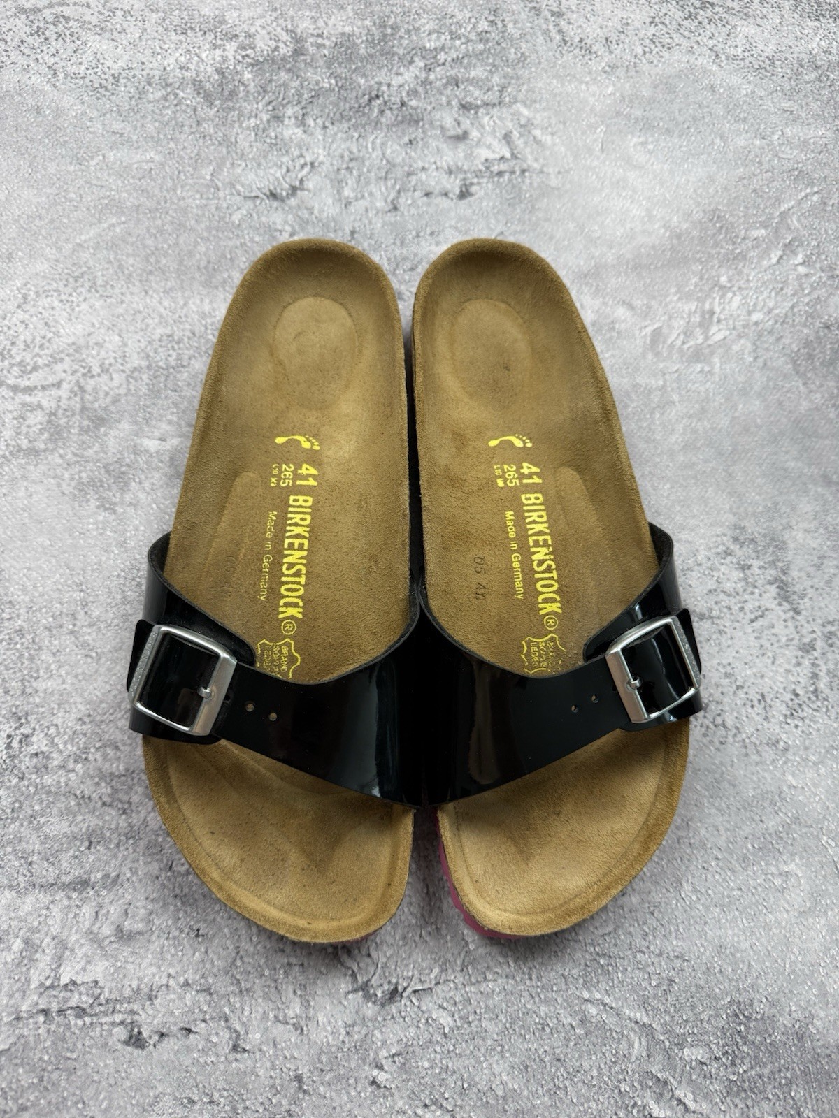 Birkenstock Madrid Sandals Buckle Patent Slides Unisex Women Adjustable Size 41