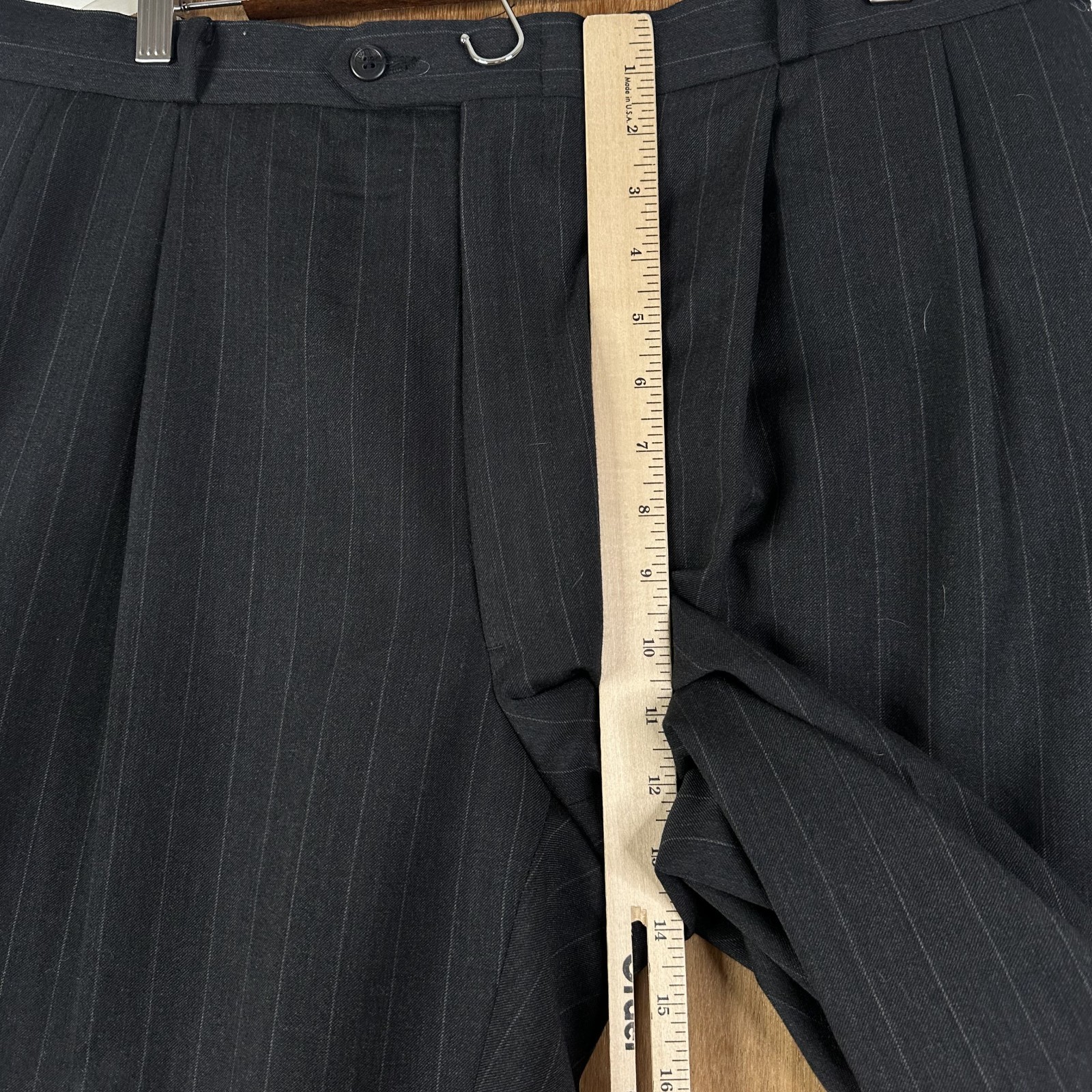 Botany 500 Suit Mens 46R Gray Pinstripe 2 Button Wool Pants 36×28 Canvased