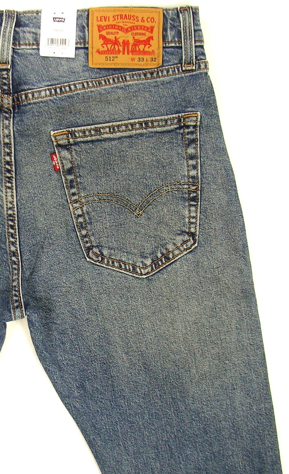 New Levi’s 512 Slim Taper Fit Men’s Jeans 33×32 Medium Blue Stretch FREE SHIP