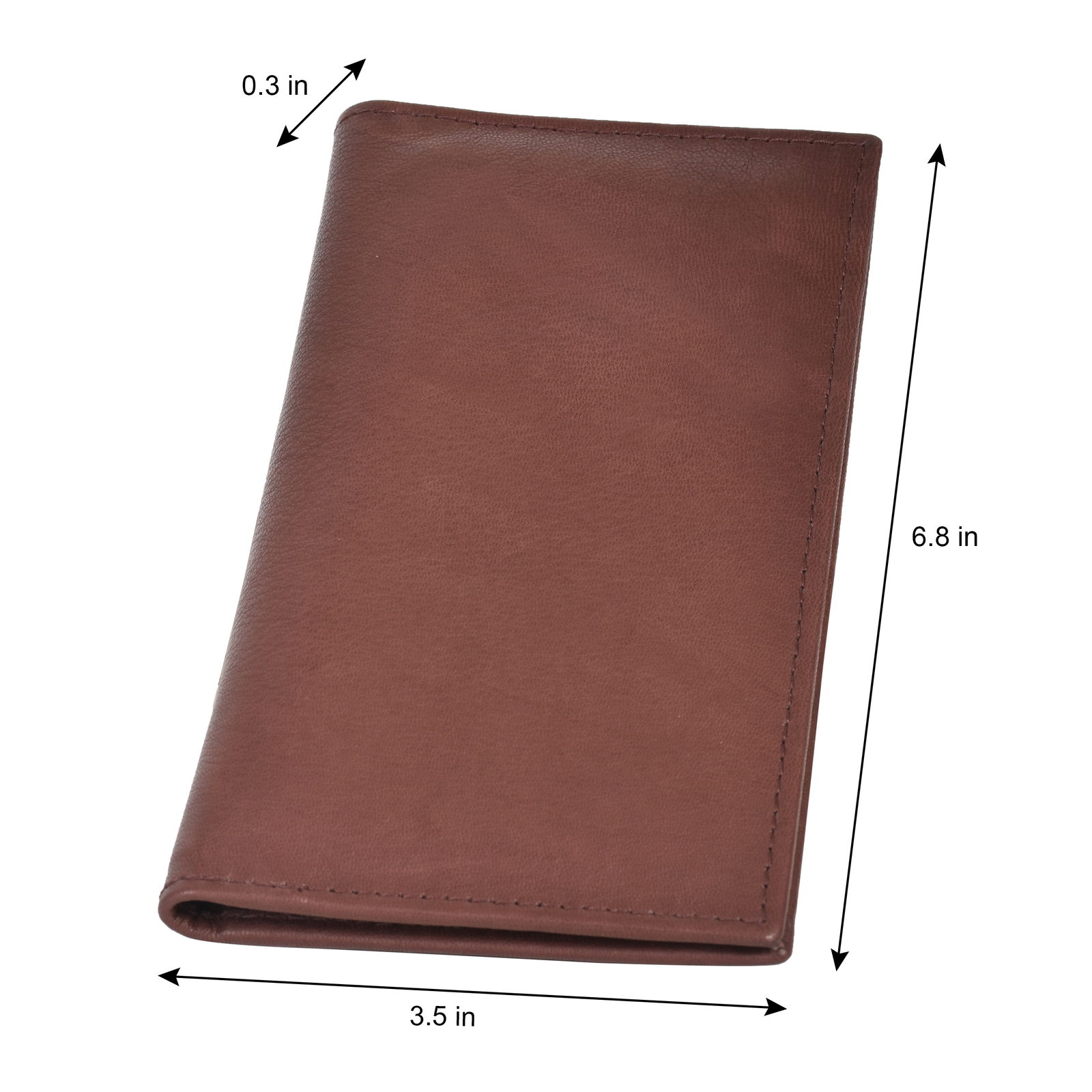Leatherboss Genuine Leather Checkbook Cover Plain Set of 2, Brown & Dark Brown