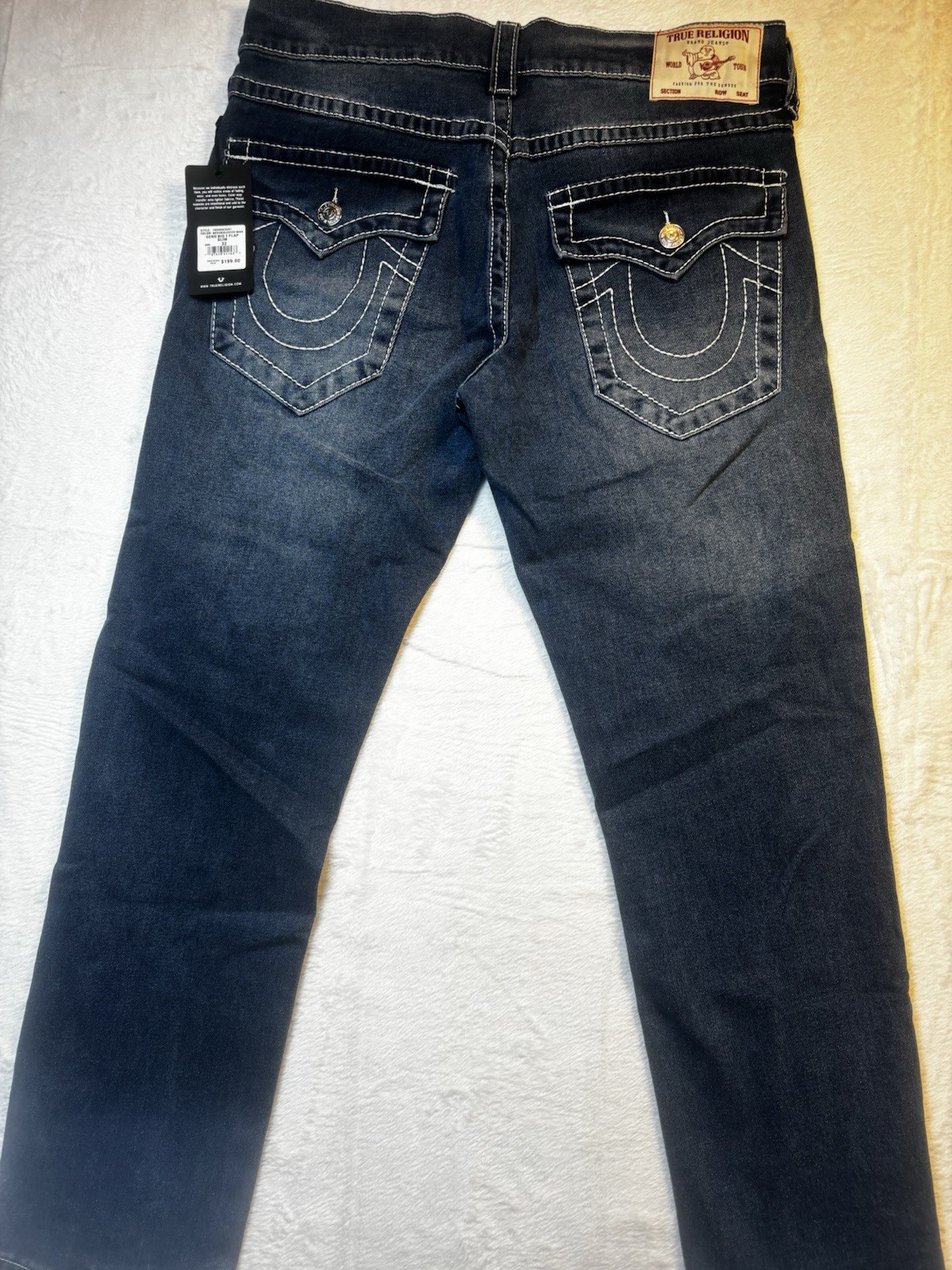 NWT True Religion Geno Jeans Men’s Relaxed Slim Fit Pocket Flap Jeans 32×29