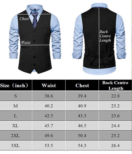 Mens Suit Vest Formal Business Slim Fit Waistcoat for Wedding Tuxedo Party