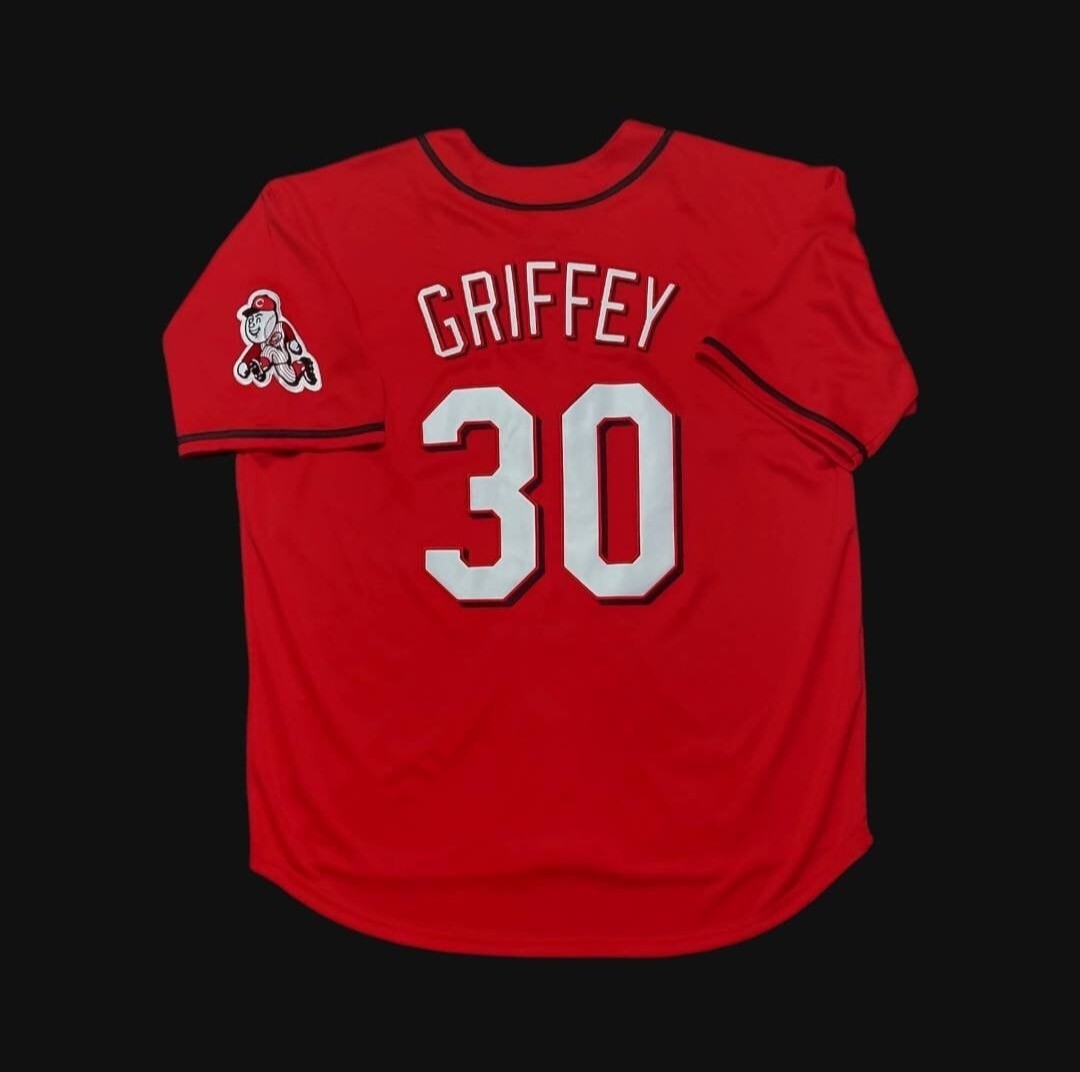 Ken Griffey Jr Jersey Cincinnati Reds 2005 Red Retro Throwback Stitched NEW SALE