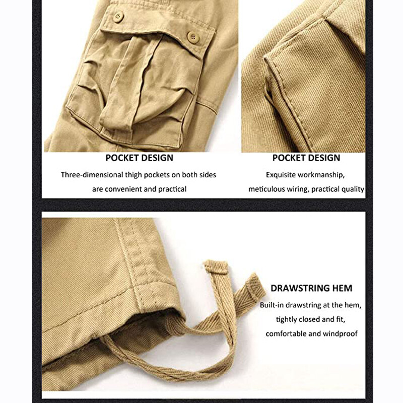 Mens Cargo Work Pants Relaxed Fit Tactical Camo Combat Trousers with 6/8 Pocket
