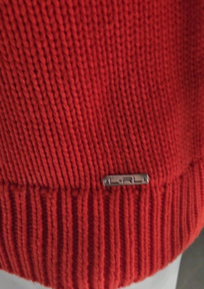 Lauren Ralph Lauren Active Women’s Sweater Medium Cotton Knit Bright Orange Side