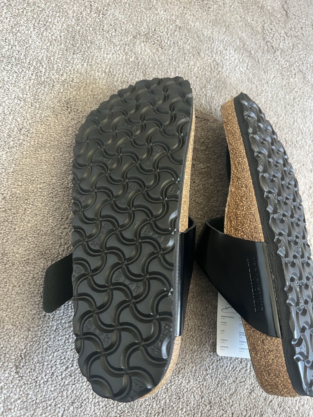 Birkenstock Black High Shine Leather Gizeh Big Buckle Sandal Size 39