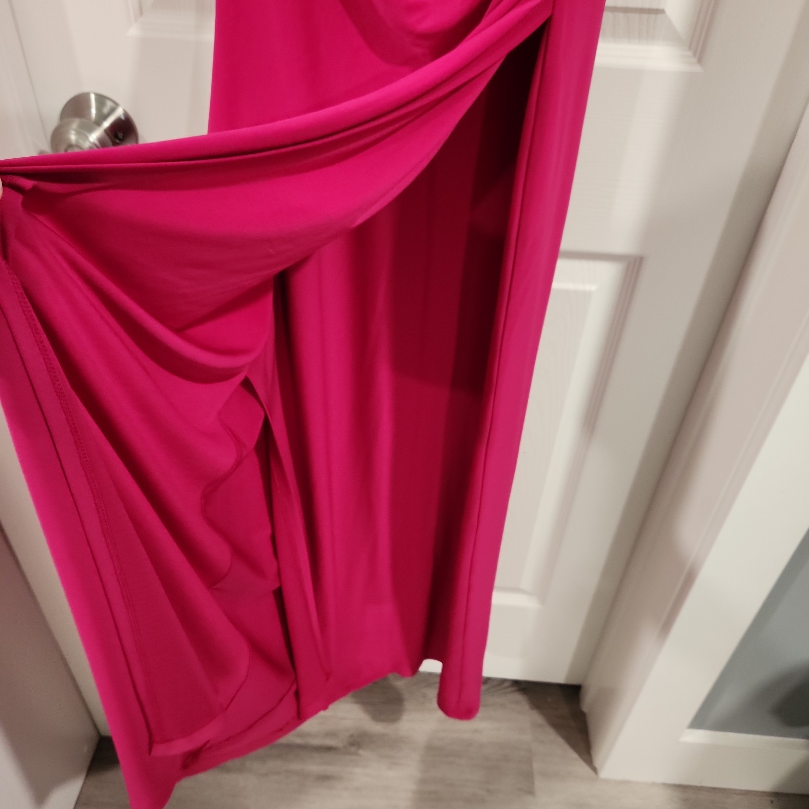 Lauren Ralph Lauren Fuchsia Jeweled Strap Ruched Evening Gown Dress Pink Sz 4
