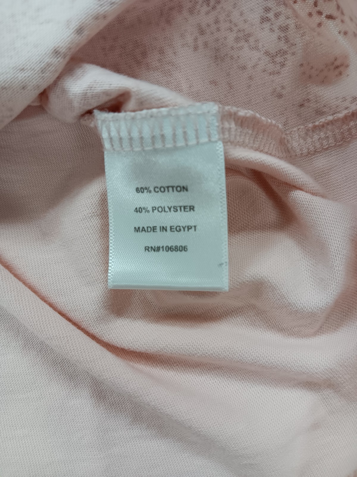 Woman’s Large Pink Short Sleeve Shirt Blouse Emily Daniels Gold Metallic Specks