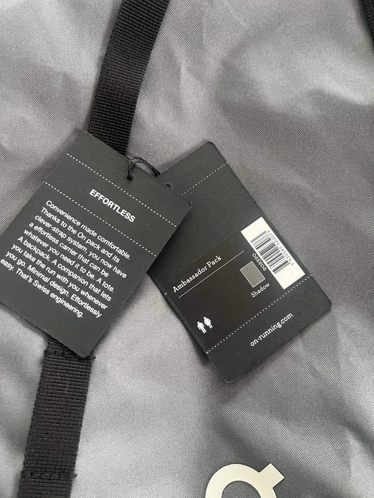 On Cloud Ambassadors Pack Grey Black Backpack Tote Multifunctional Straps NWT