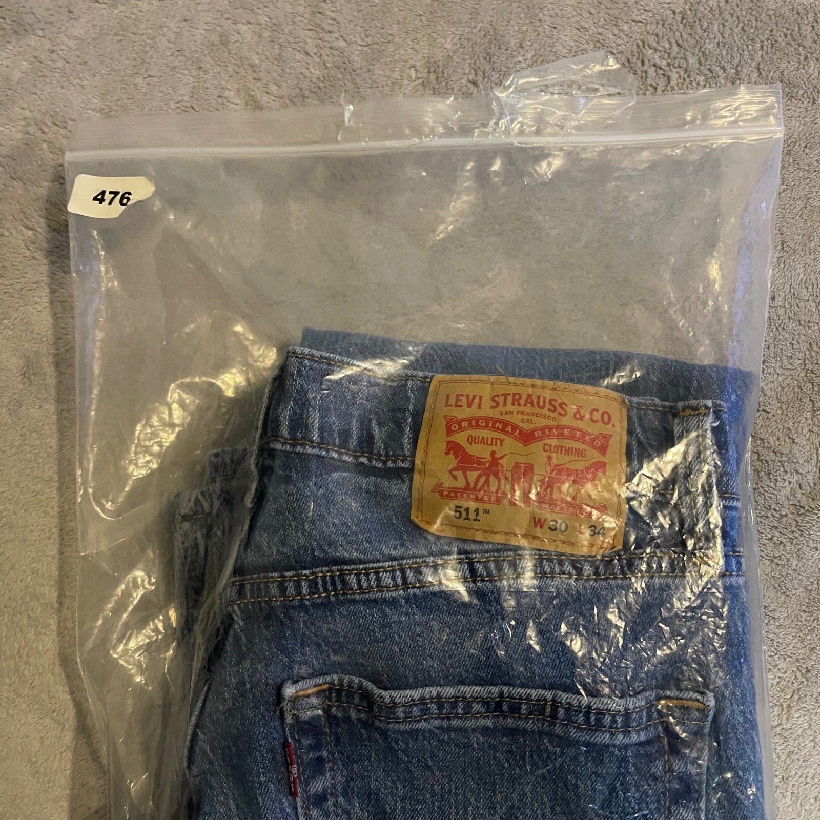 Levis 511 Jeans Mens 30×34 Blue Slim Fit Medium Wash Denim Stretch Low Rise