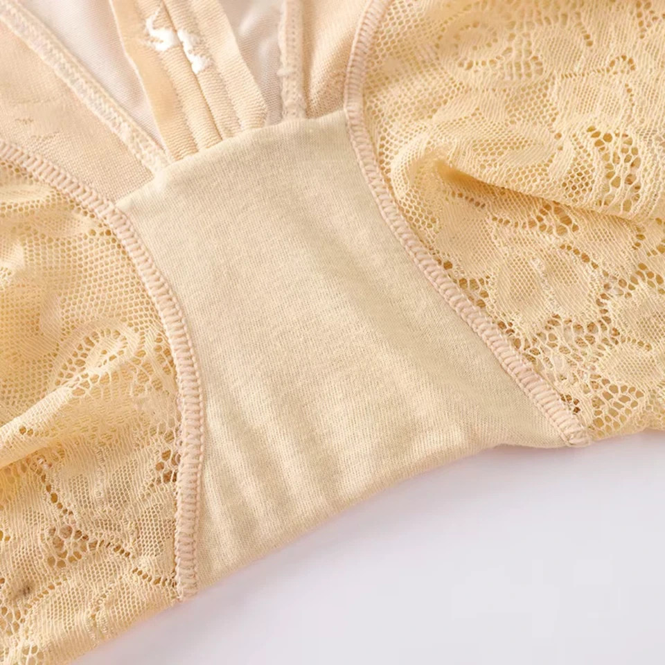 Women’s High Waisted Shaping Panties Tummy Control Lace Briefs Seamless Shapewea
