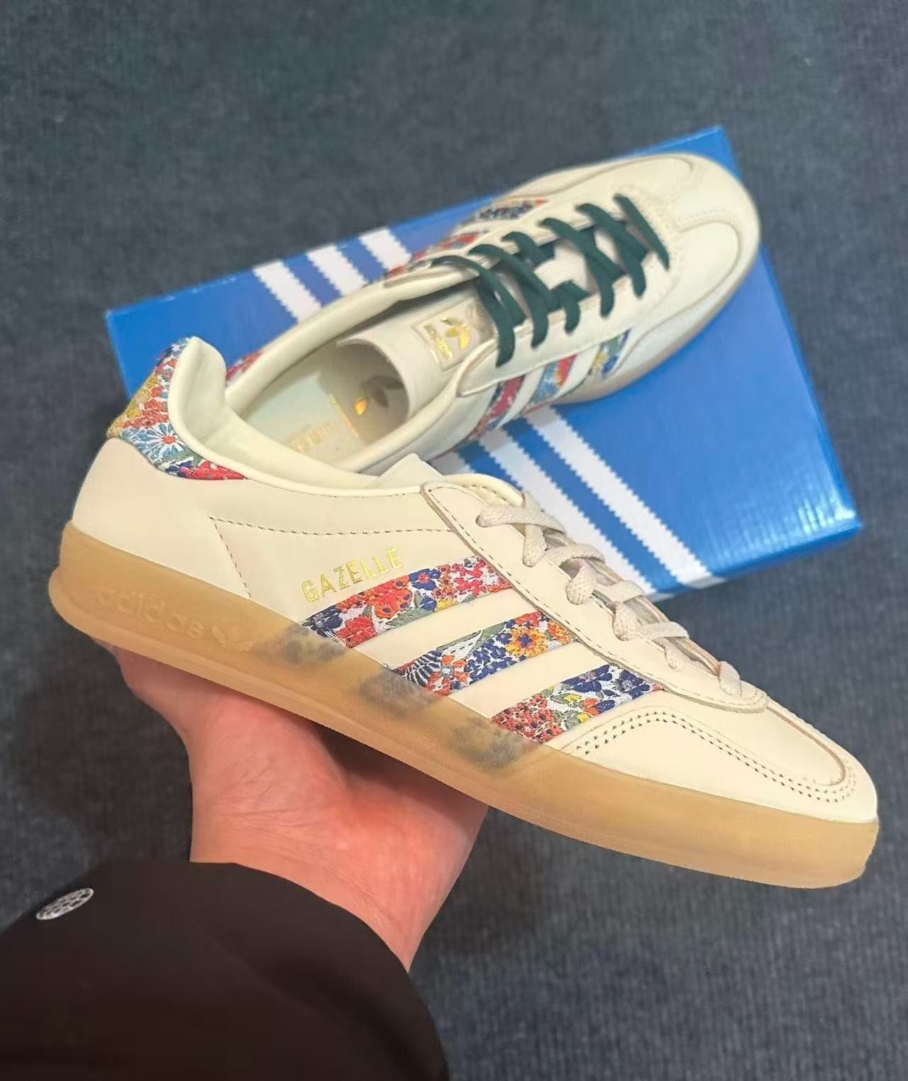 adidas Gazelle x Liberty London Indoor Floral Embroidery Off White JH7370